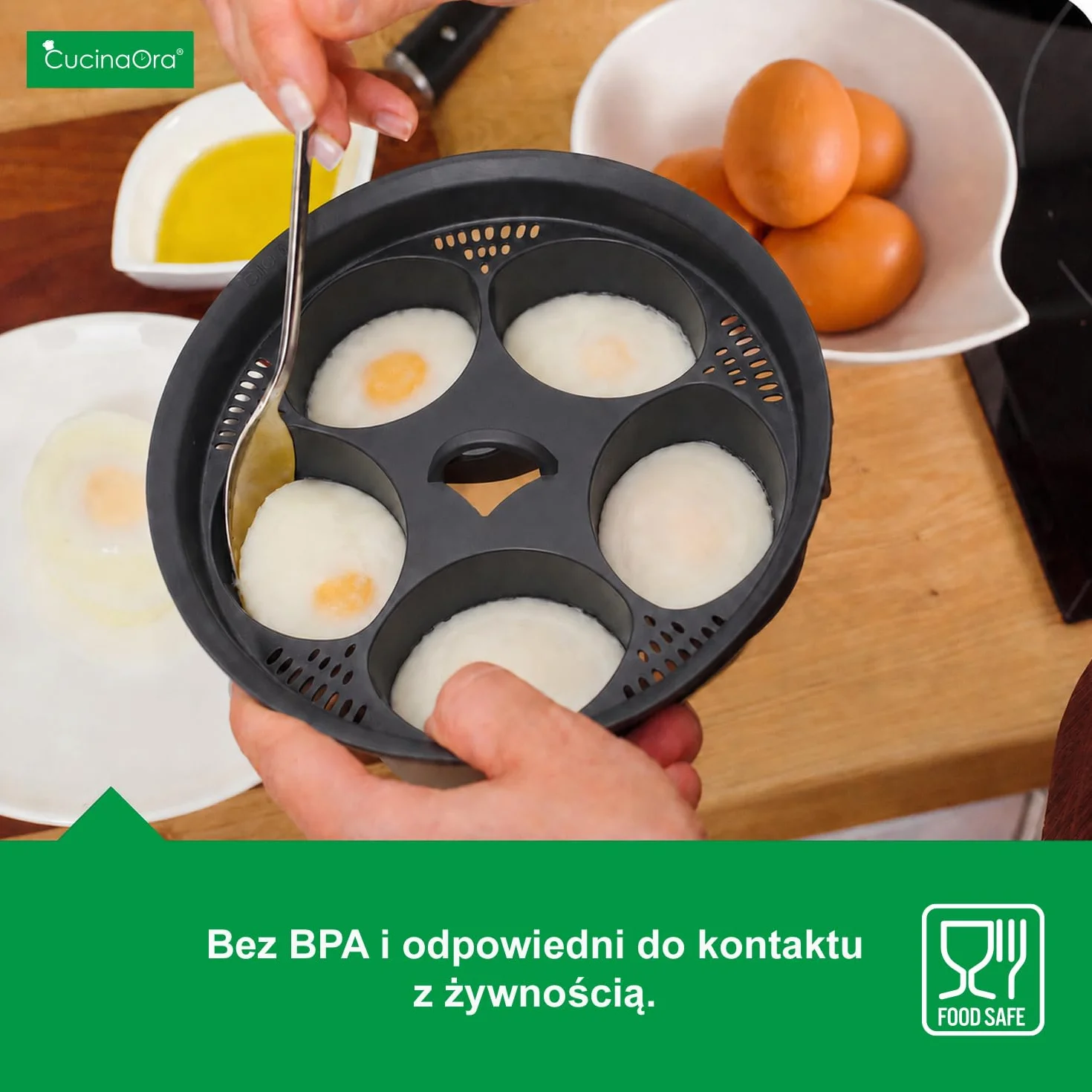 steamEGGS Wkład do Gotowania Jajek - Forma na 5 jajek - Kompatybilny z Akcesoriami Kuchennymi MC Smart Connect