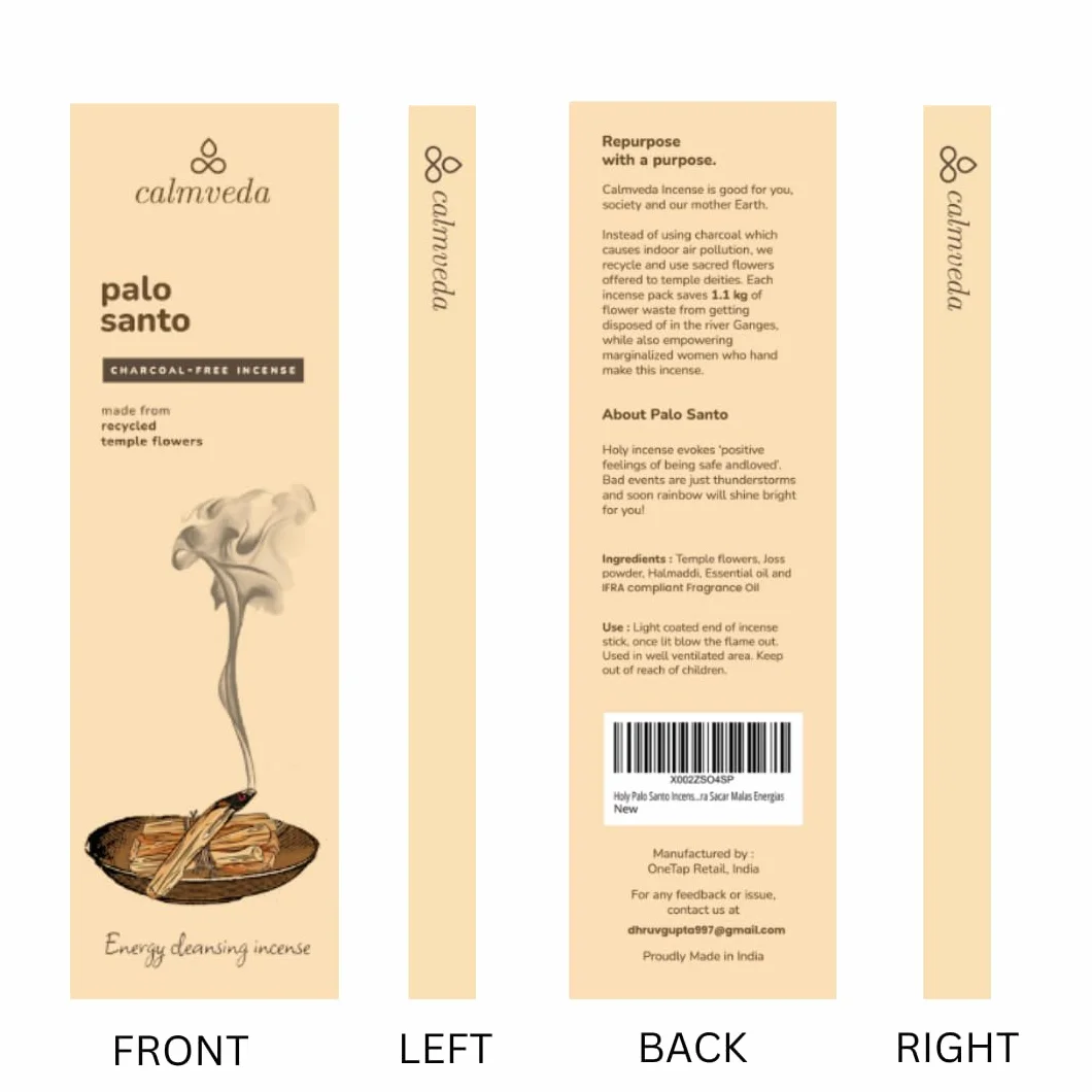 Kadzidelka Holy Palo Santo - 80 sztuk, kwiaty z recyklingu, oczyszczające