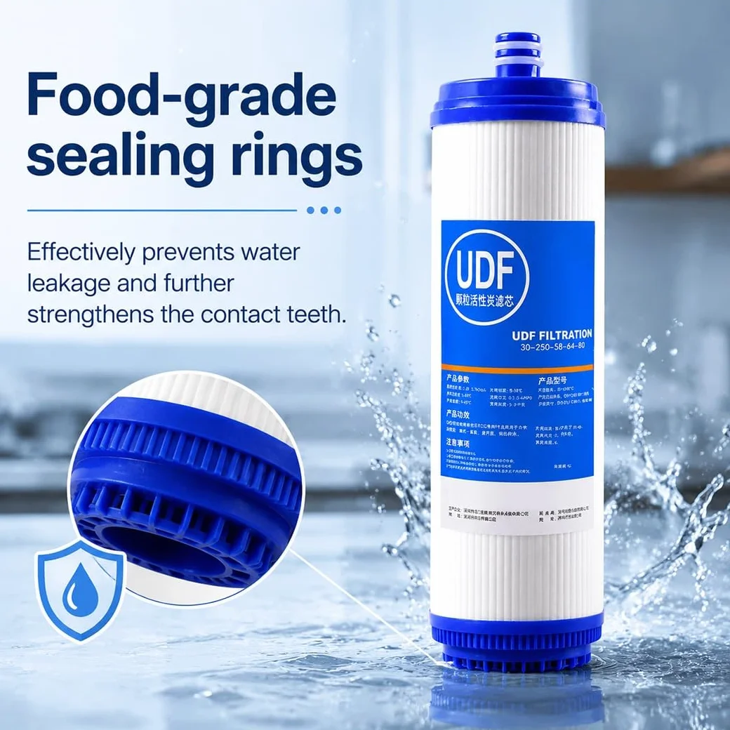 Opakowanie 4 Filtrów Z Węglem Aktywnym Granulowanym UDF O Wymiarach 2,8 X 10 Cali, Z Wkładem, Uniwersalny Zamiennik Do Systemów Filtracji Wody W Całym Domu