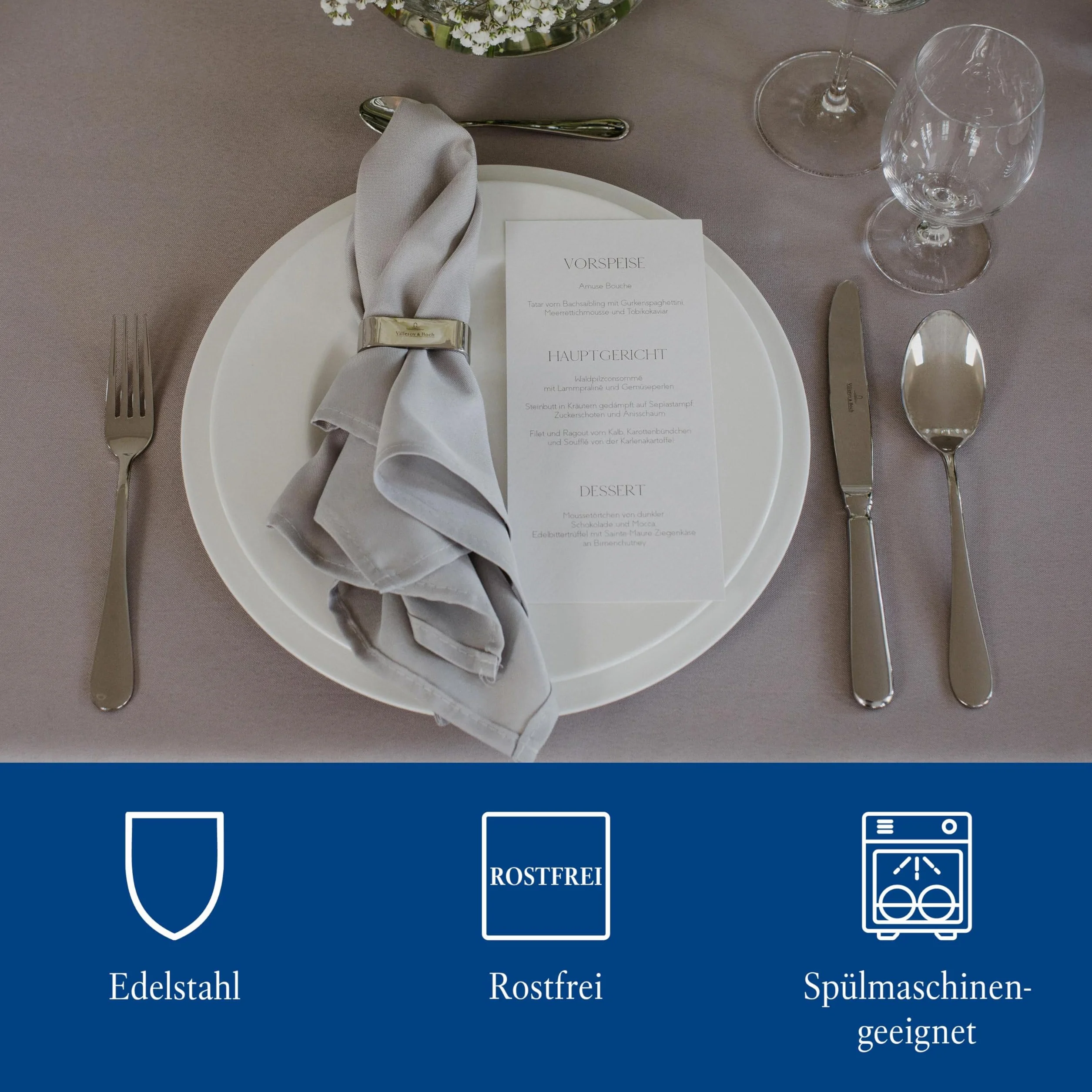 Villeroy & Boch Daily Line 2 pierścienie na serwetki, stal nierdzewna, 40 mm