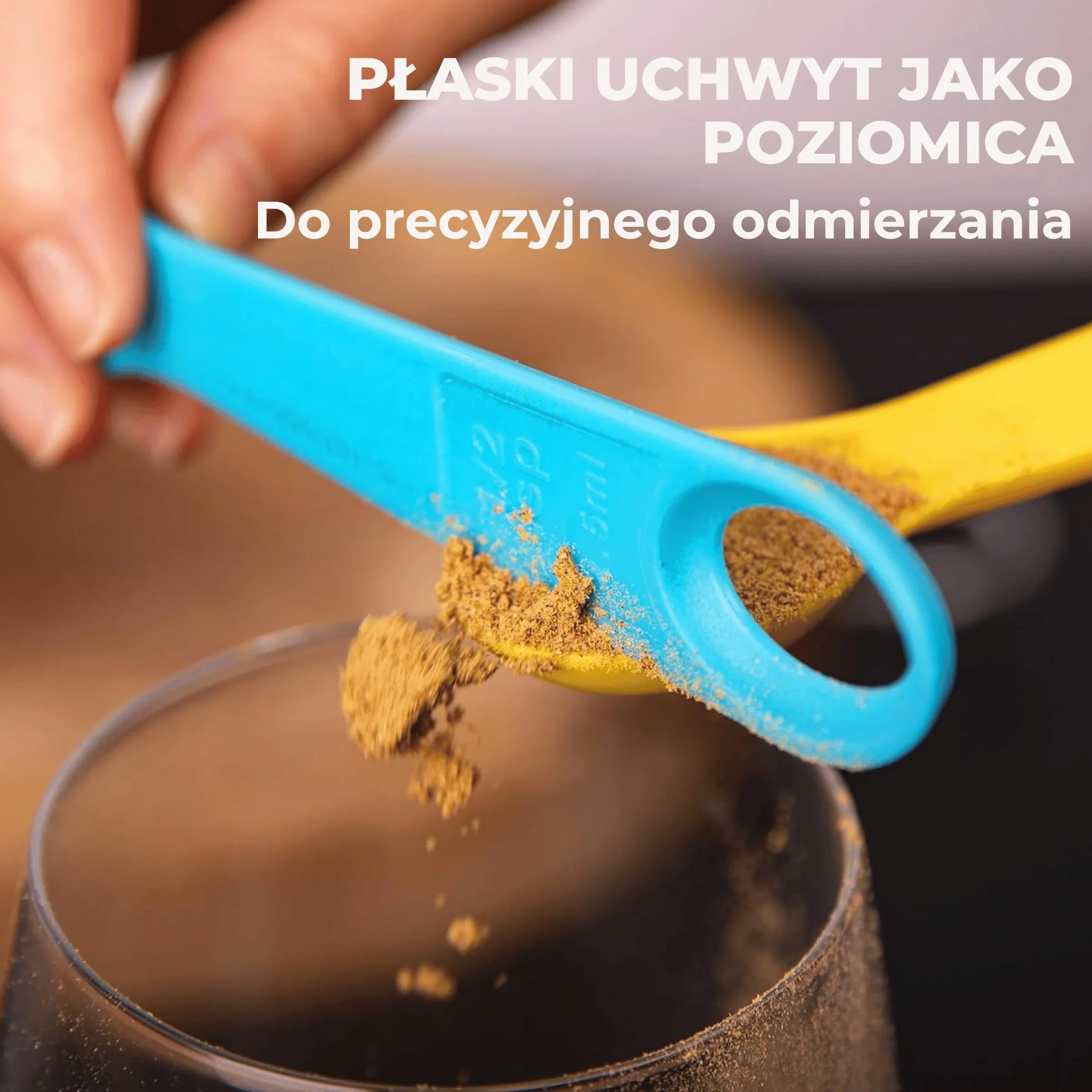 12 łyżek miarowych do gotowania i pieczenia, z podziałką do odmierzania płynów i proszków (ml, szklanki, łyżki stołowe, łyżeczki), można układać w stosy i myć w zmywarce