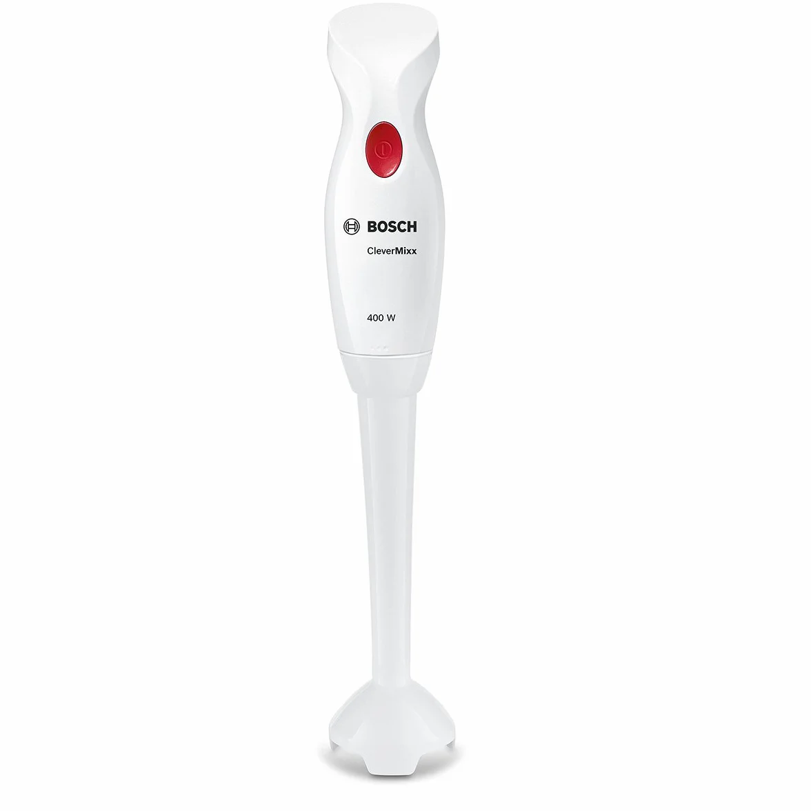Bosch Hausgeräte Blender ręczny CleverMixx MSM14000, wyjmowana nóżka miksera, ergonomiczny uchwyt, lekka obudowa, nóż 4-ostrzowy, łatwe czyszczenie, 400 W, biały/czerwony