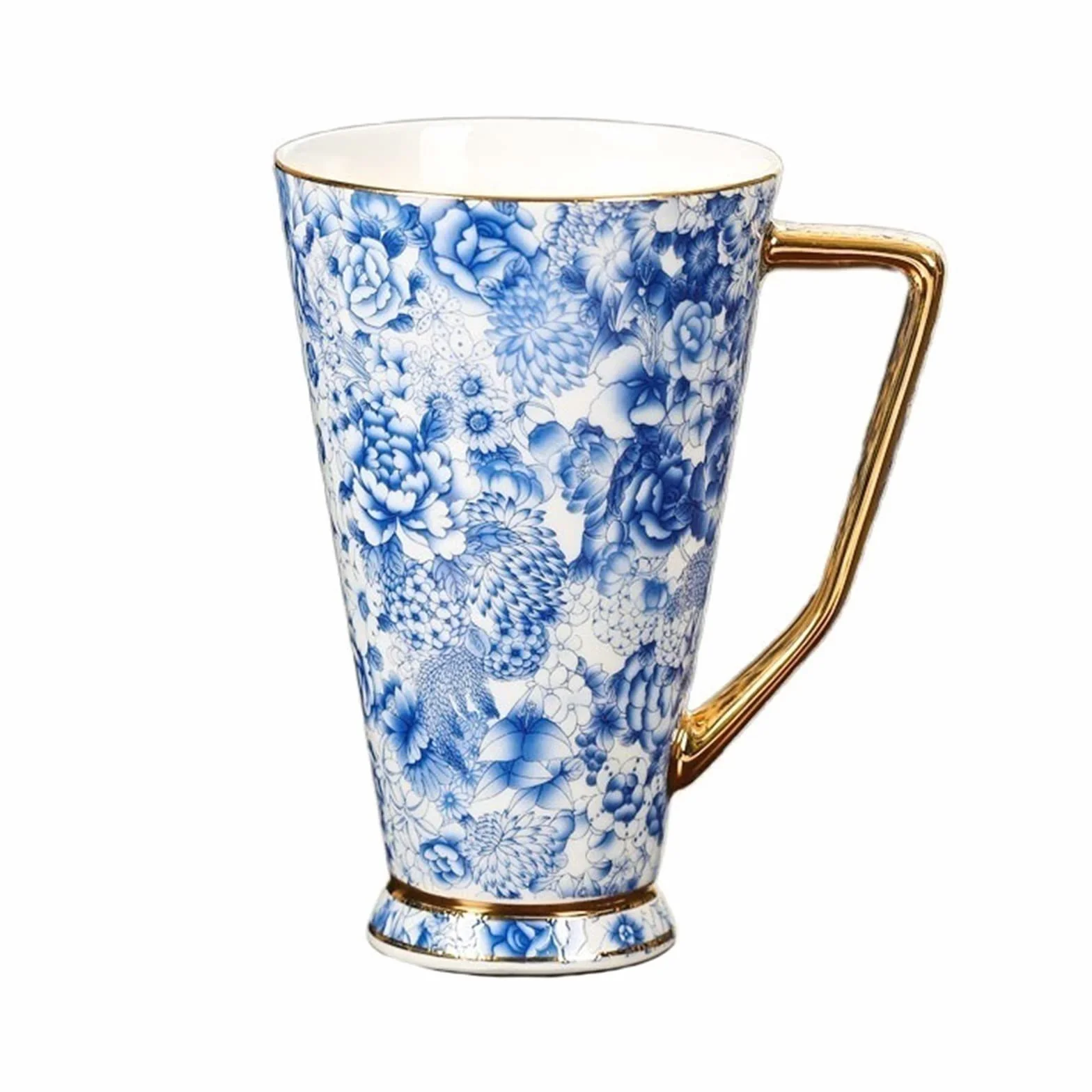 Kubki do kawy Jingdezhen kubek z porcelany kostnej, wysokiej jakości kubek 450 ml kubek do kawy o dużej pojemności ręcznie malowany emaliowany kolor kalejdoskop kubek zestaw