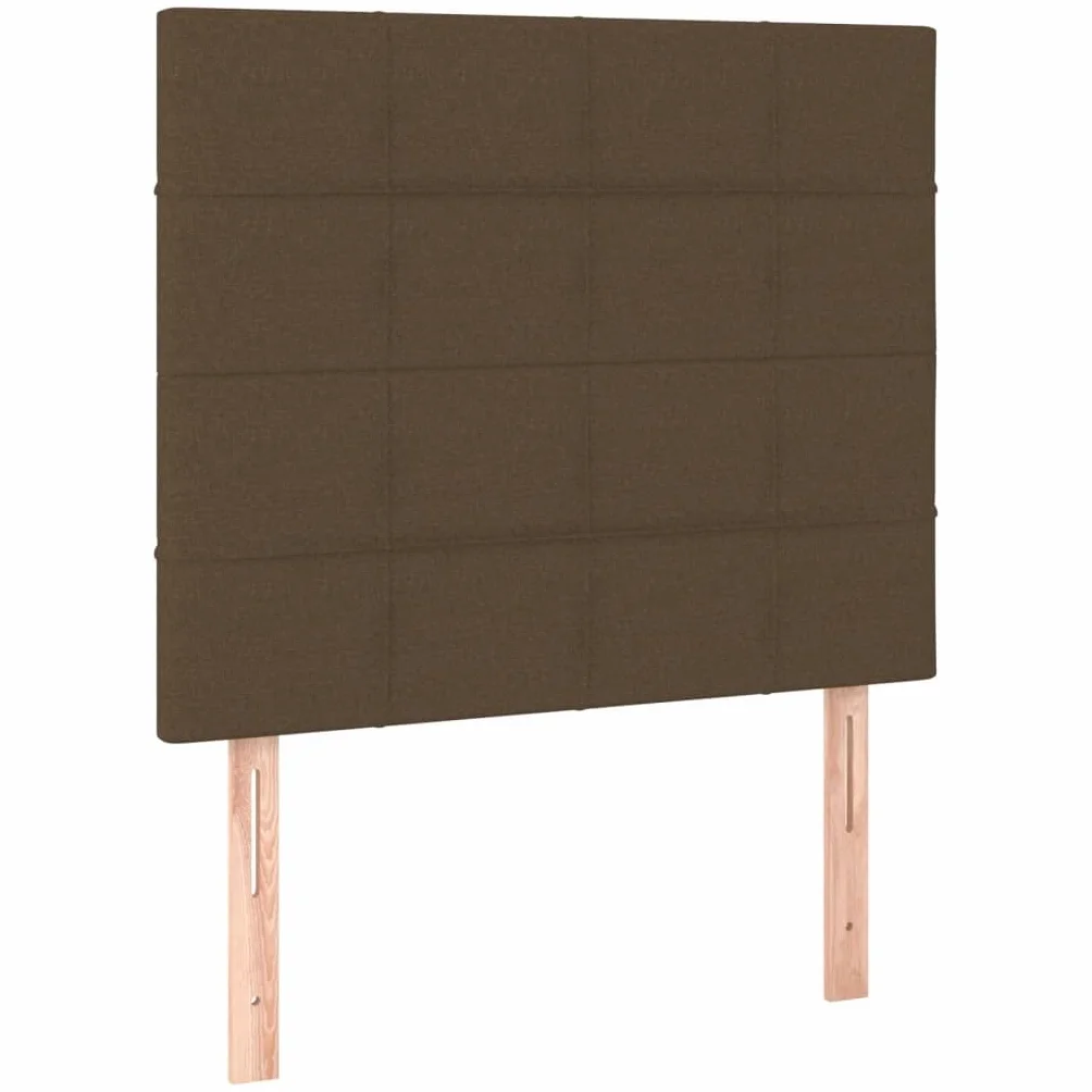 Łóżko kontynentalne z materacem ciemnobrązowym, 90 x 200 cm, materiałowe, tapicerowane łóżko z materacem ze sprężynami kieszeniowymi, regulowany zagłówek, rama łóżka, zajmujący mało miejsca