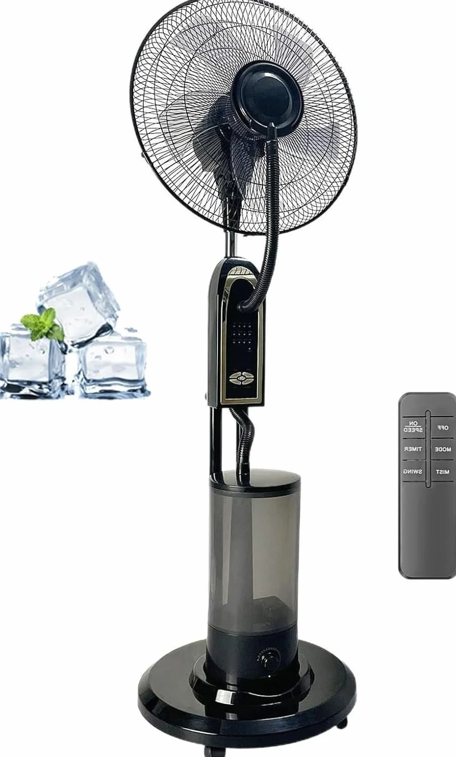 Cokół Mętny wentylator 3-biegowy o wysokiej prędkości Oscylacja do patio, wodoodporny wentylator zewnętrzny ze spokojną obsługą i mobilnością do użytku przy basenie ogrodowym