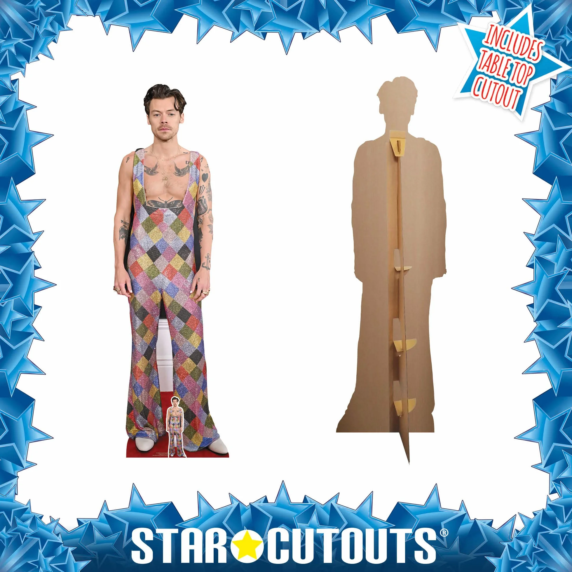 Star Cutouts CS1088 Harry S ogrodniczki Lifesize kartonowe wycięcie z wycięciem w kształcie mini gwiazdy