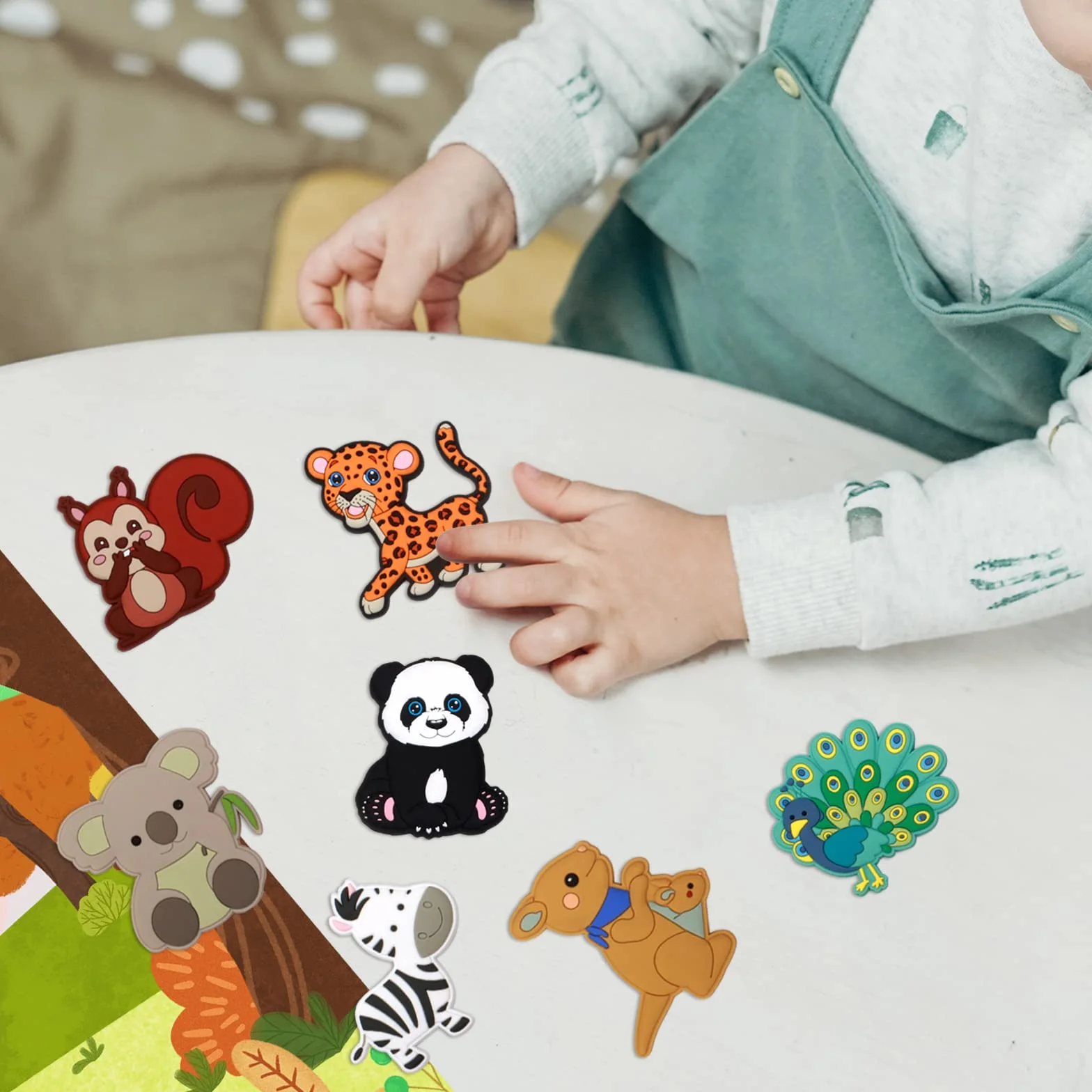 Fridge Magnet for Toddlers 1-3, Full Back Magnetic Rubber Cute Animals Refrigerator Magnets for Kids Magnets for Fridge Toddler Magnets for Refrigerator Baby Educational Learning Toy Children Gift