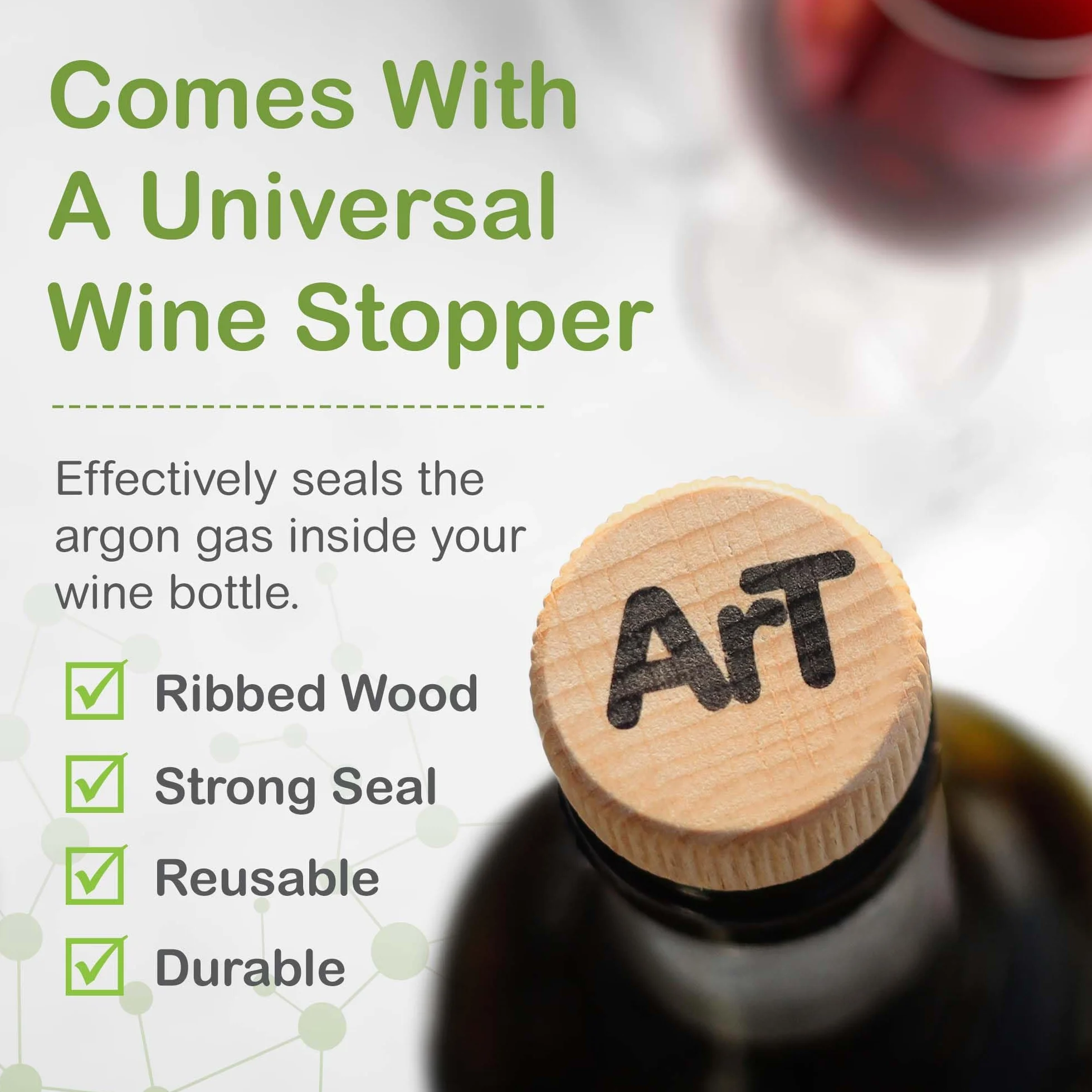 ArT Wine Preserver | Ciesz się winem - dłużej | Argon Wine Saver (4 sztuki)