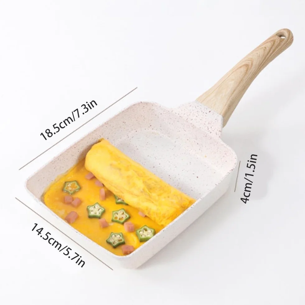 Aluminiowa patelnia nieprzywierająca, nieprzywierająca powłoka granitowa patelnia do jajek patelnia do omletów patelnia do smażenia patelni do smażenia -A18,5 x 14,5