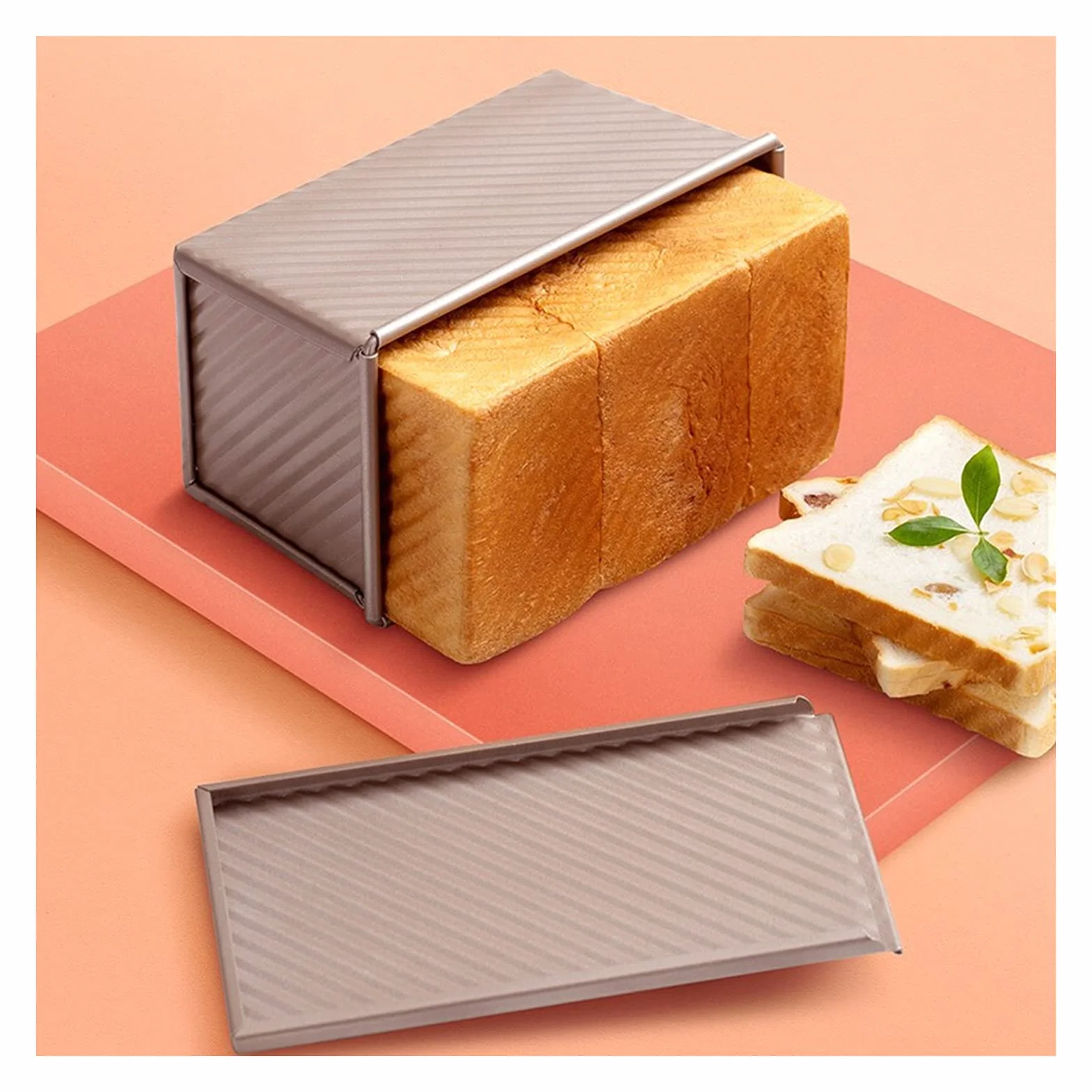 Naczynia kuchenne Patelnia z powłoką nieprzywierającą z pokrywką Chleb Forma do ciasta tostowego Stop aluminium Pieczenie Dla domu Pieczenie w kuchni Idealny zestaw do pieczenia Prezent Dla miłośnik