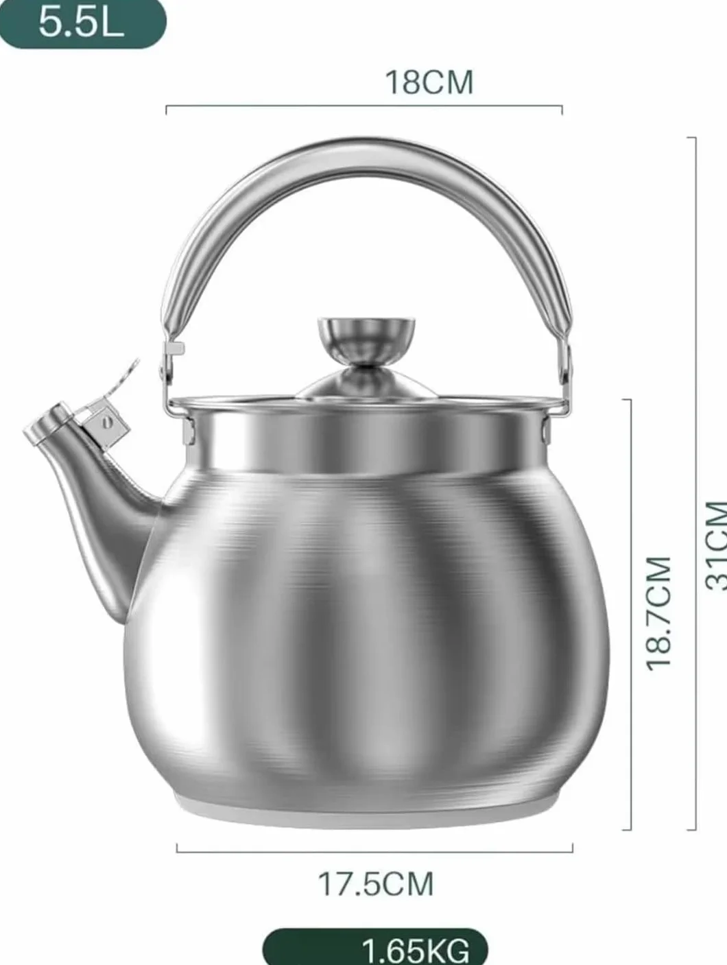 Czajnik z Gwizdkiem 5,5 l czajnik z gwizdkiem o dużej pojemności kuchenka gazowa ze stali nierdzewnej kuchenka indukcyjna gwizdek czajnik do herbaty dzbanek do herbaty Gwizdanie Czajnik Czajnik Kuchen