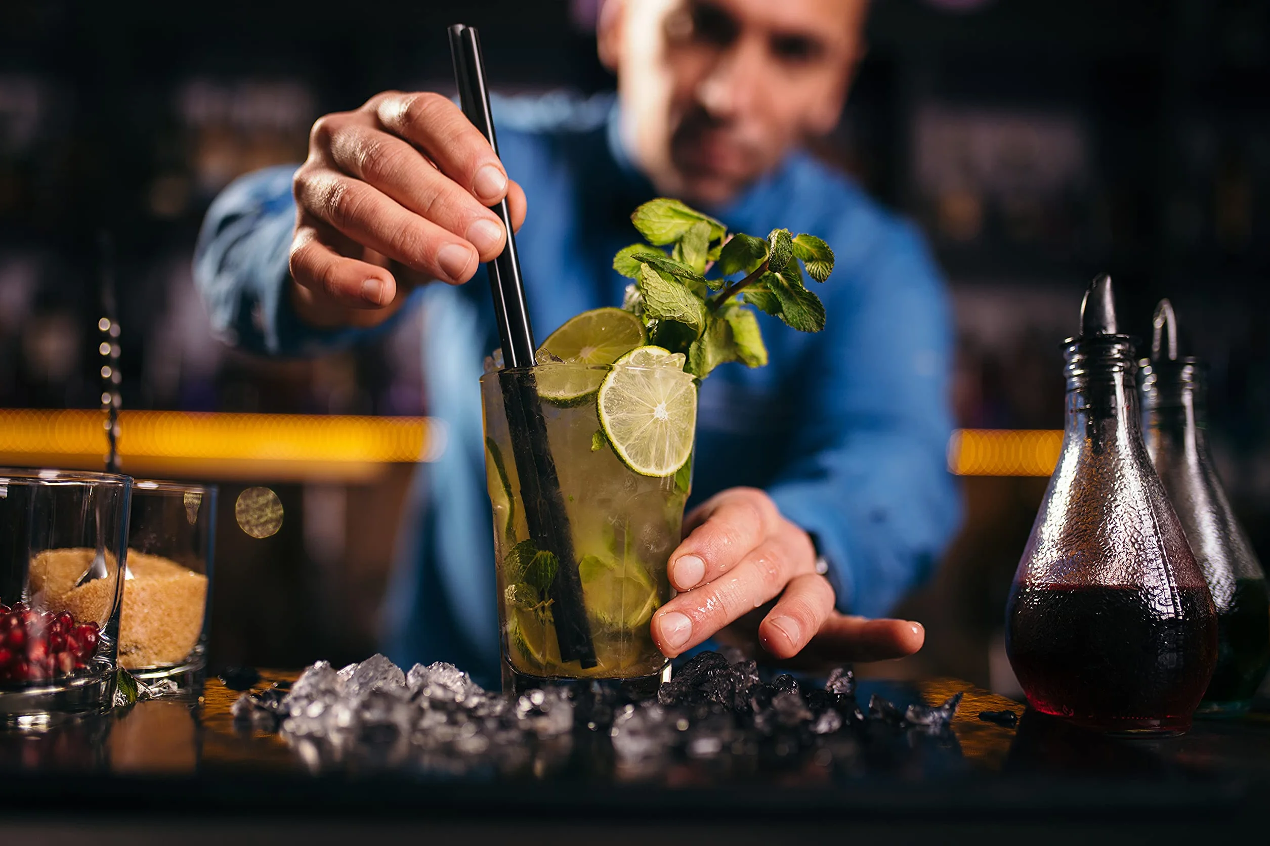 GASTROBACK 41143 Bartender Pro kostkarka do lodu, 9 kostek na cykl, 2,8 l zbiornik, czarny srebrny