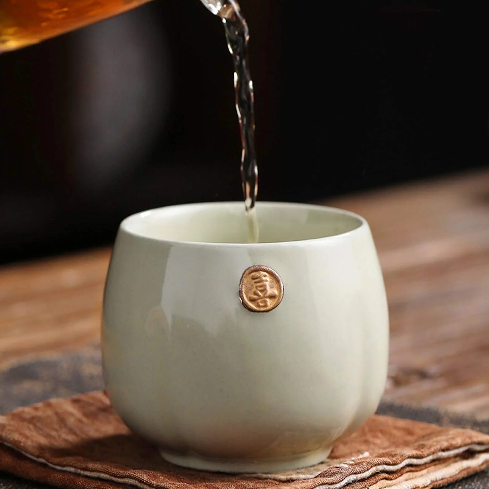 Japońskie kubki do herbata ceramiczny design, zestaw 4 Zen japoński styl czajniczek dekoracyjne i wielofunkcyjne filiżanki unikalny zestaw ręcznie wykonany