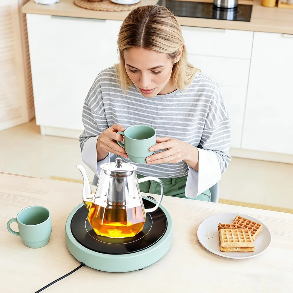 RANJIMA Dzbanek do herbaty z sitkiem, szklany dzbanek o pojemności 1,0 l, odporny na wysokie temperatury, szklany dzbanek z pokrywką, Premium Teapot z sitkiem ze stali nierdzewnej, idealny do