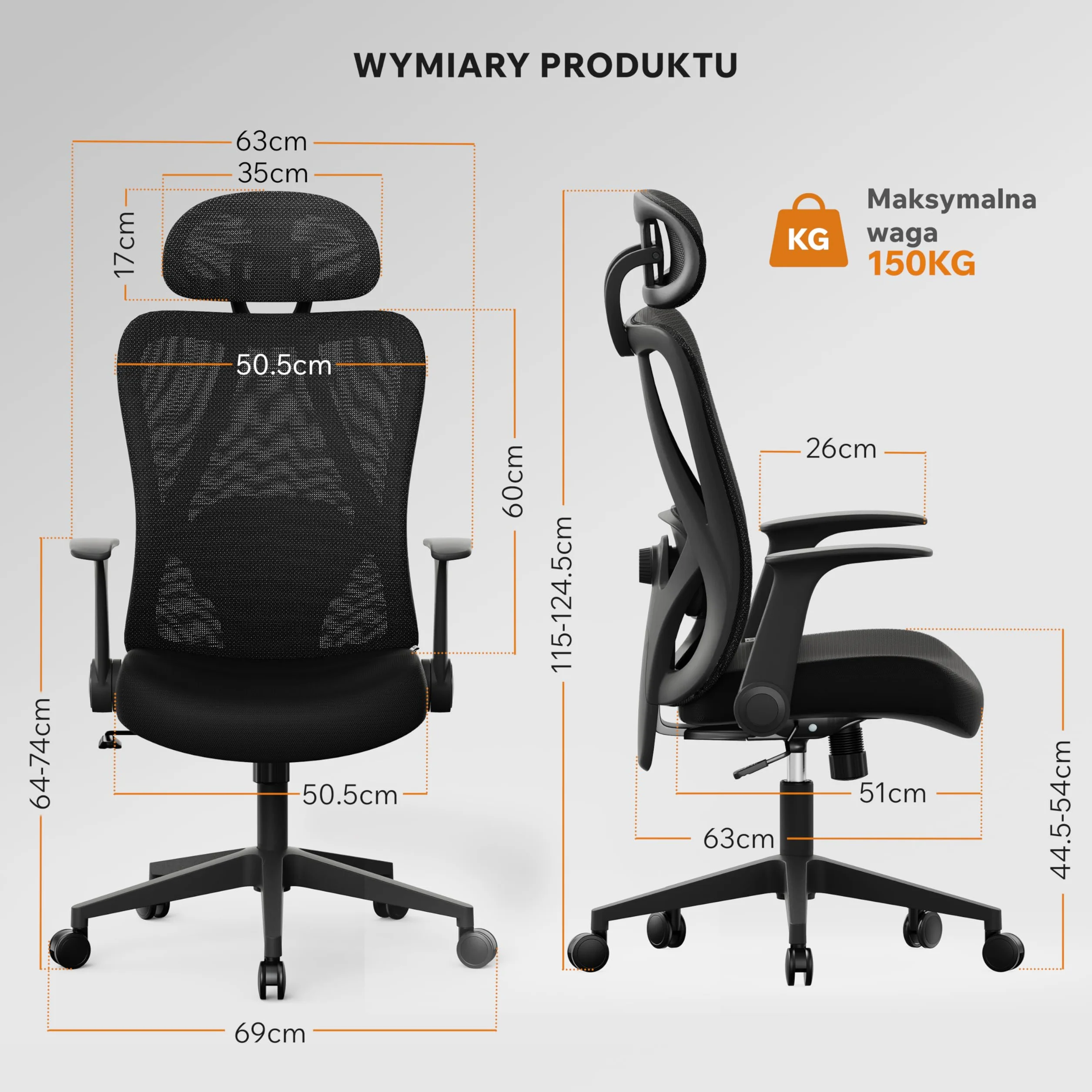 SENSE7 Fotel Biurowy Gamingowy Ergonomiczny Krzesło Obrotowe Biurowe Regulowany dla Home Office Graczy do 150kg Oddychająca Tkanina Regulowany Zagłówek z Podparciem Podłokietnikami 2D – Noxo Czarny