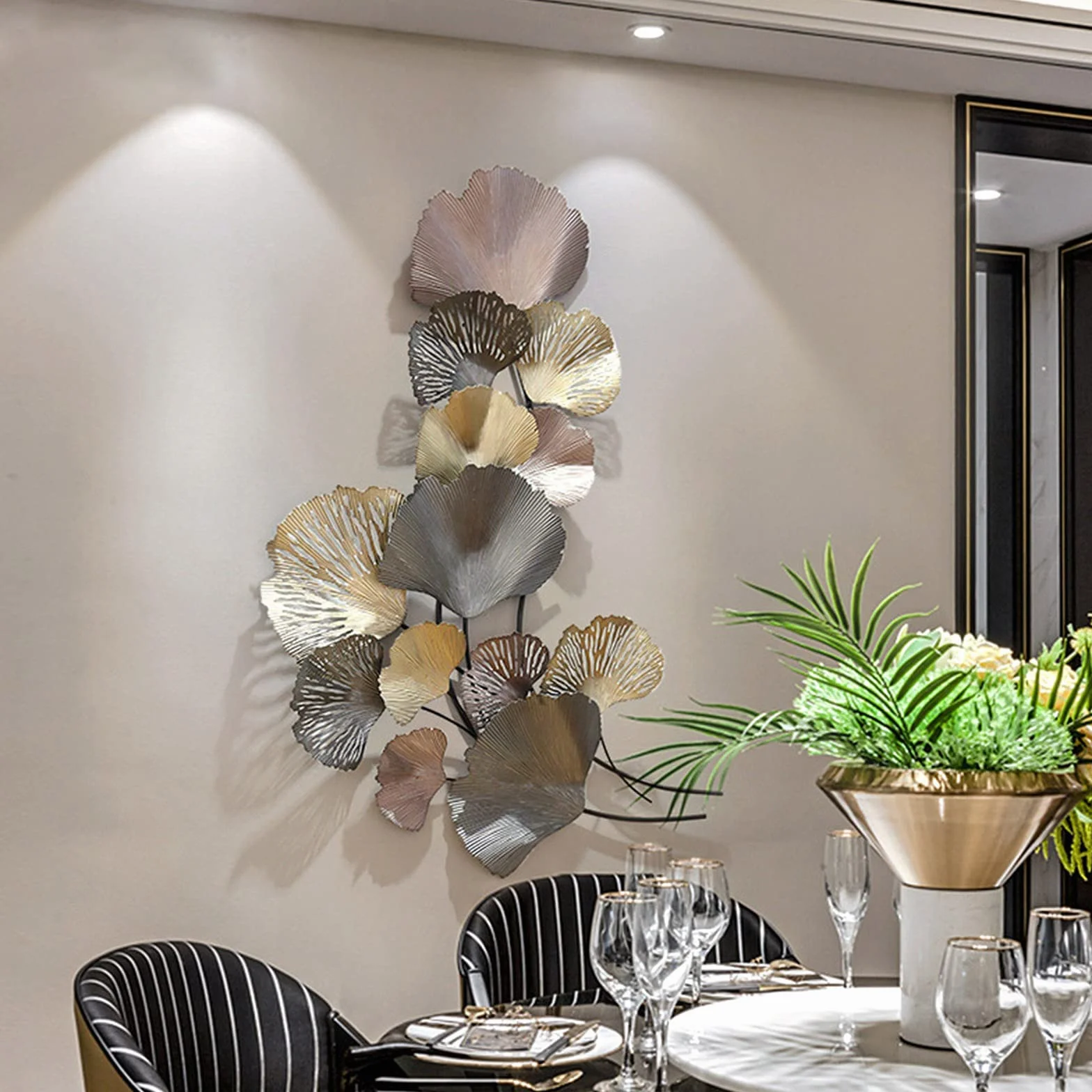 Dekoracja ścienna,Metalowy liść moreli Outdoor Wall Art Wiszące dekoracje Tematyczne dekoracje domu do ogrodu Salon Sypialnia