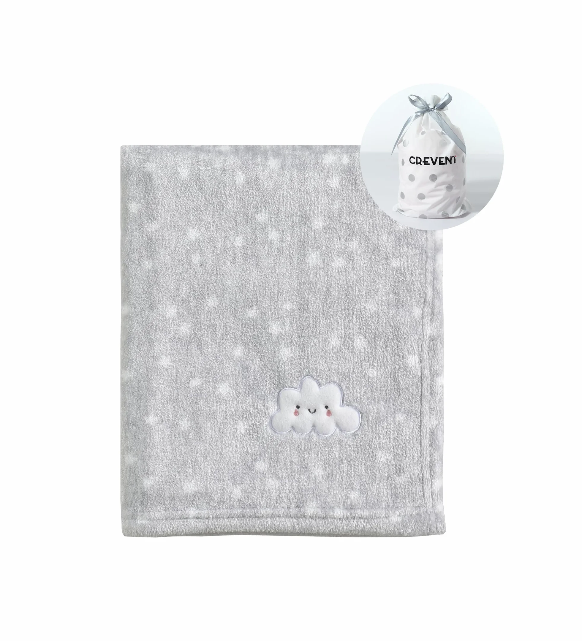 CREVENT Mały puszysty ciepły kocyk dla chłopca i dziewczynki Łóżeczko dziecięce Wózek dziecięcy (75cmX100cm Grey Cloud)