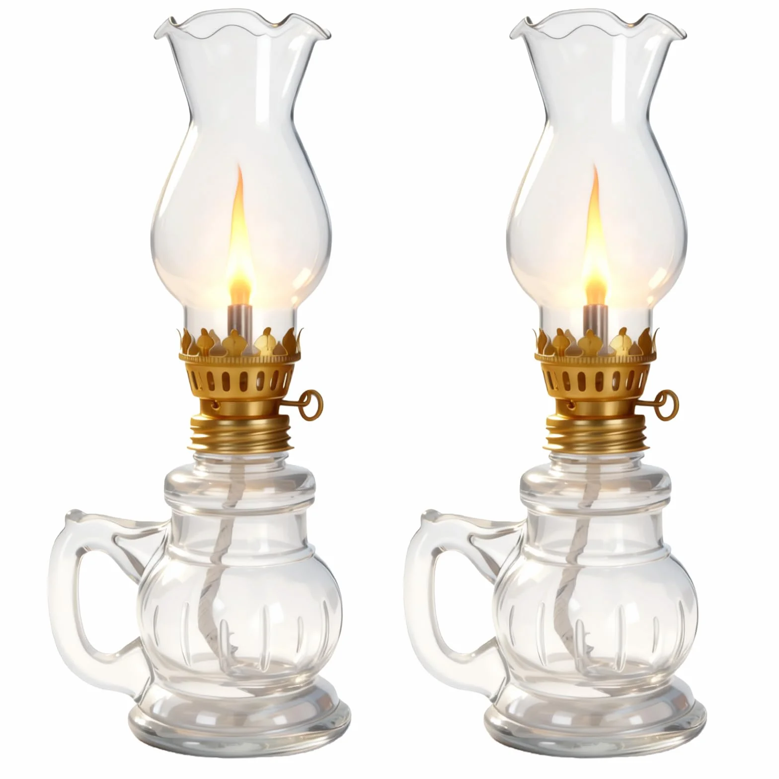 2 sztuki lamp naftowych w stylu vintage, lampa olejowa ze szkła z regulowanym knotem, lampa naftowa, delikatna lampa sztormowa do wnętrz, na zewnątrz, do salonu, ogrodu, dekoracja domu, oświetlenie