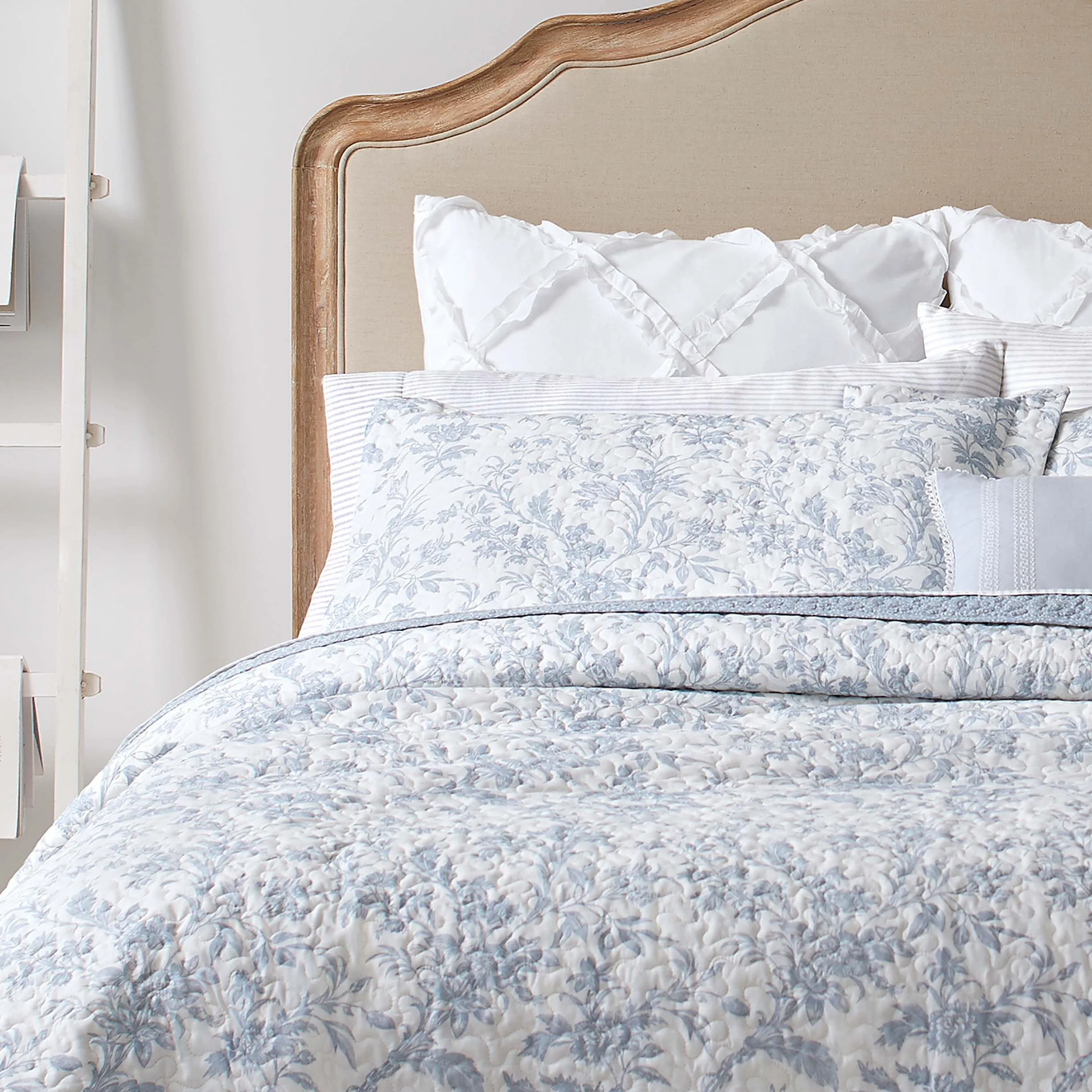 Laura Ashley Home - Kolekcja Amberley - zestaw kołder, 100% bawełna, oddychająca i lekka, dwustronna pościel, wstępnie sprana dla dodatkowej miękkości, podwójna, niebieski spa