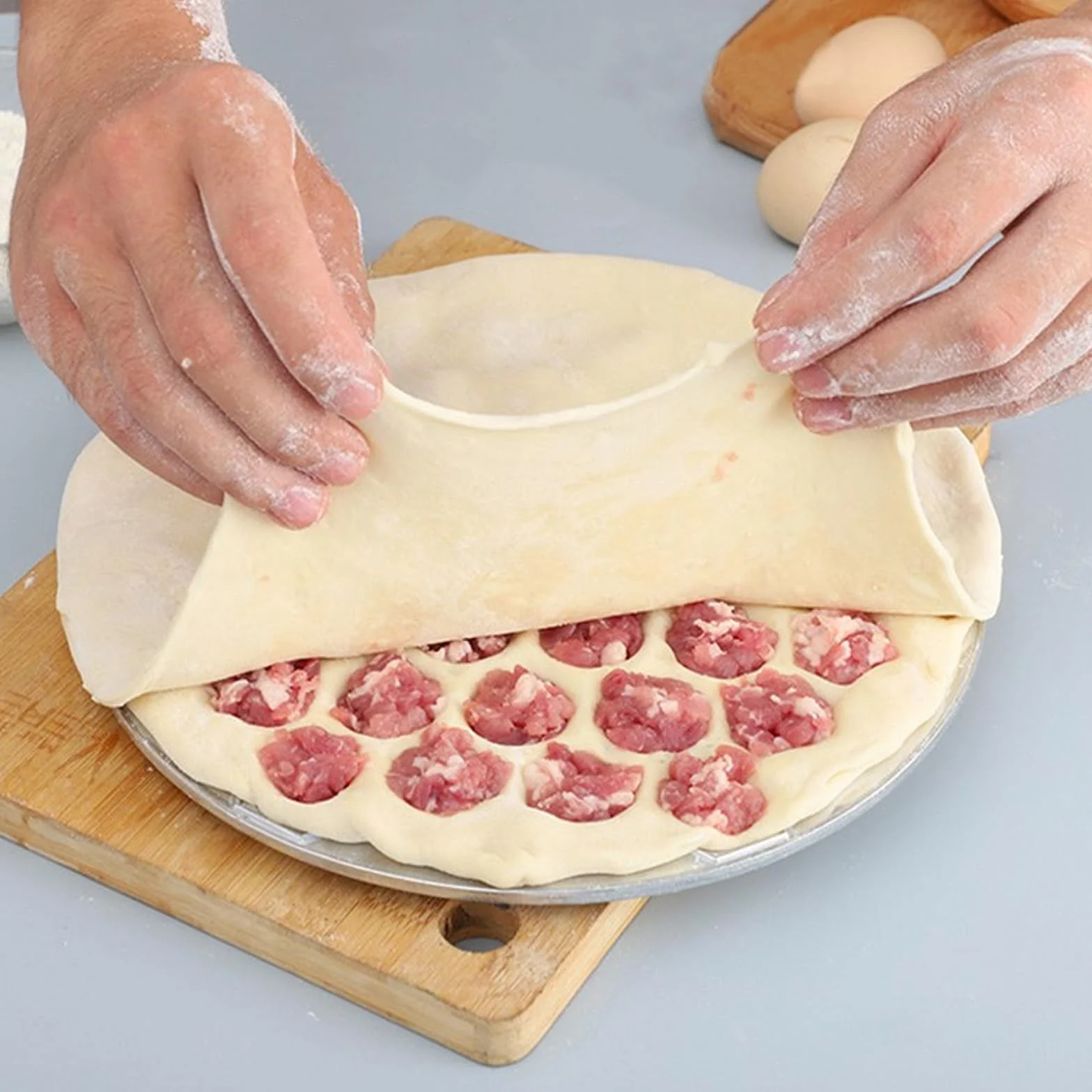 Foremka do wykrawania pierogów, ravioli, 37 otworów, forma do wykrawania pierogów, okrągła forma do ravioli, do robienia pierogów, do gotowania i pieczenia