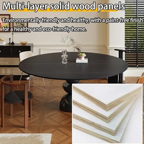 Lar Okrągły składany blat stołu 119-218 cm regulowany drewniany blat stołu składany zamiennik przenośny stół do tymczasowego użytku (180 cm)