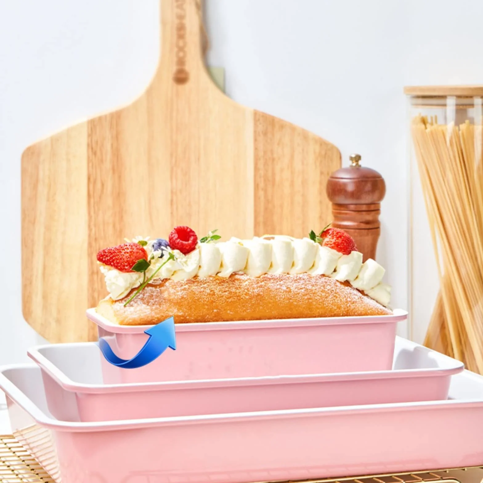 Danie Lasagne Kwadratowa prostokątna blacha do pieczenia forma ciasta falista, nieprzywierająca mała piekarnik domowy ze stali węglowej pieczenie lasagne dla Piekarnika(A)