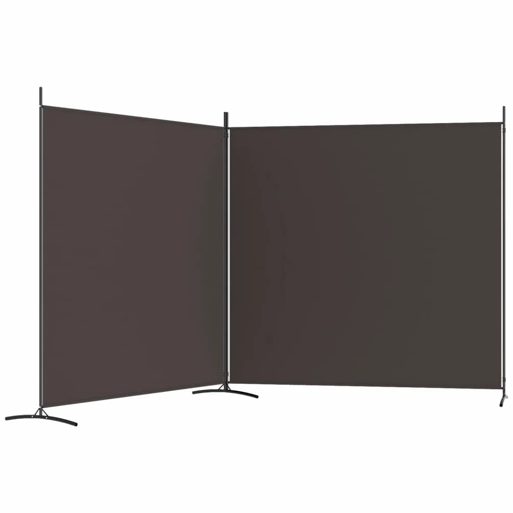 vidaXL Rozdzielacz 2-panelowy Brązowy 348 x 180 cm Tkanina