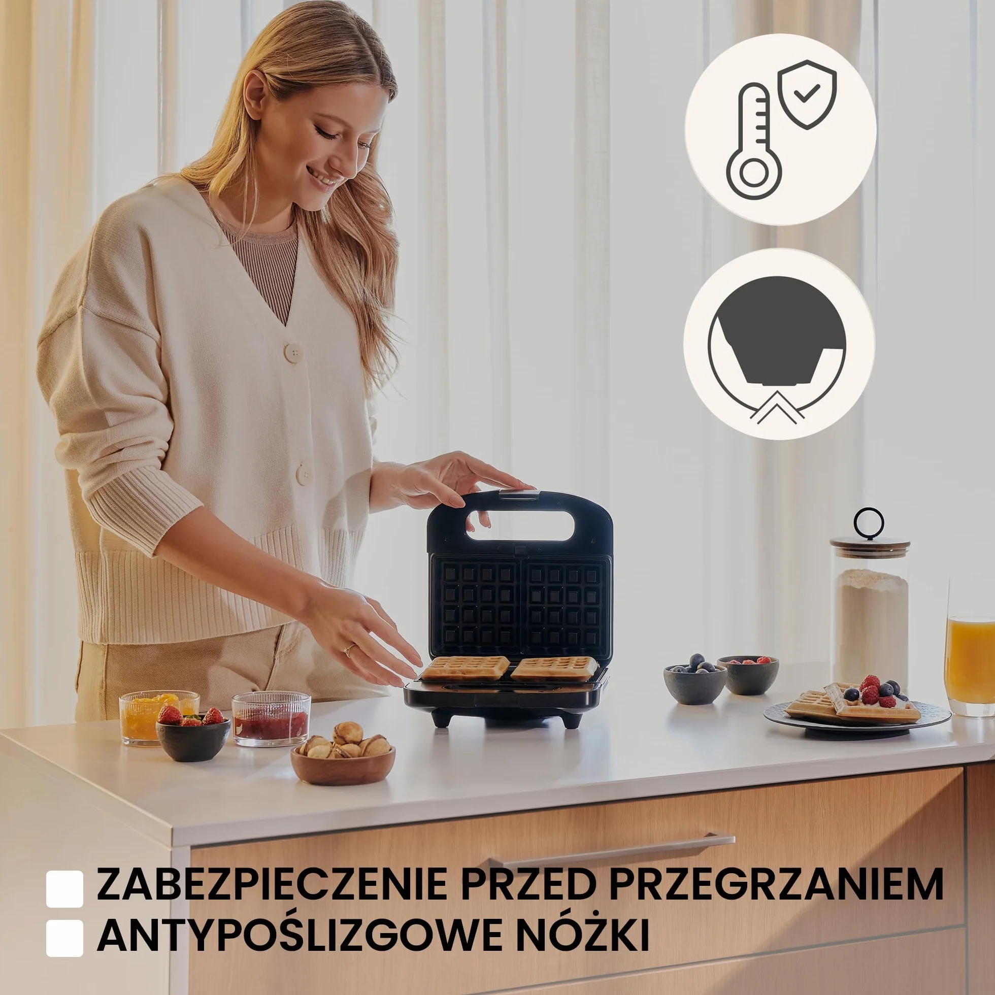 ZEEGMA ROTEE CHEF EASY Wielofunkcyjny Opiekacz 750 W 5 w 1, do Tostów Pieczywa Gofrów Kanapek Orzeszków Grill, Toster, Nieprzywierające Płytki Zabezpieczenie Przed Przegrzaniem