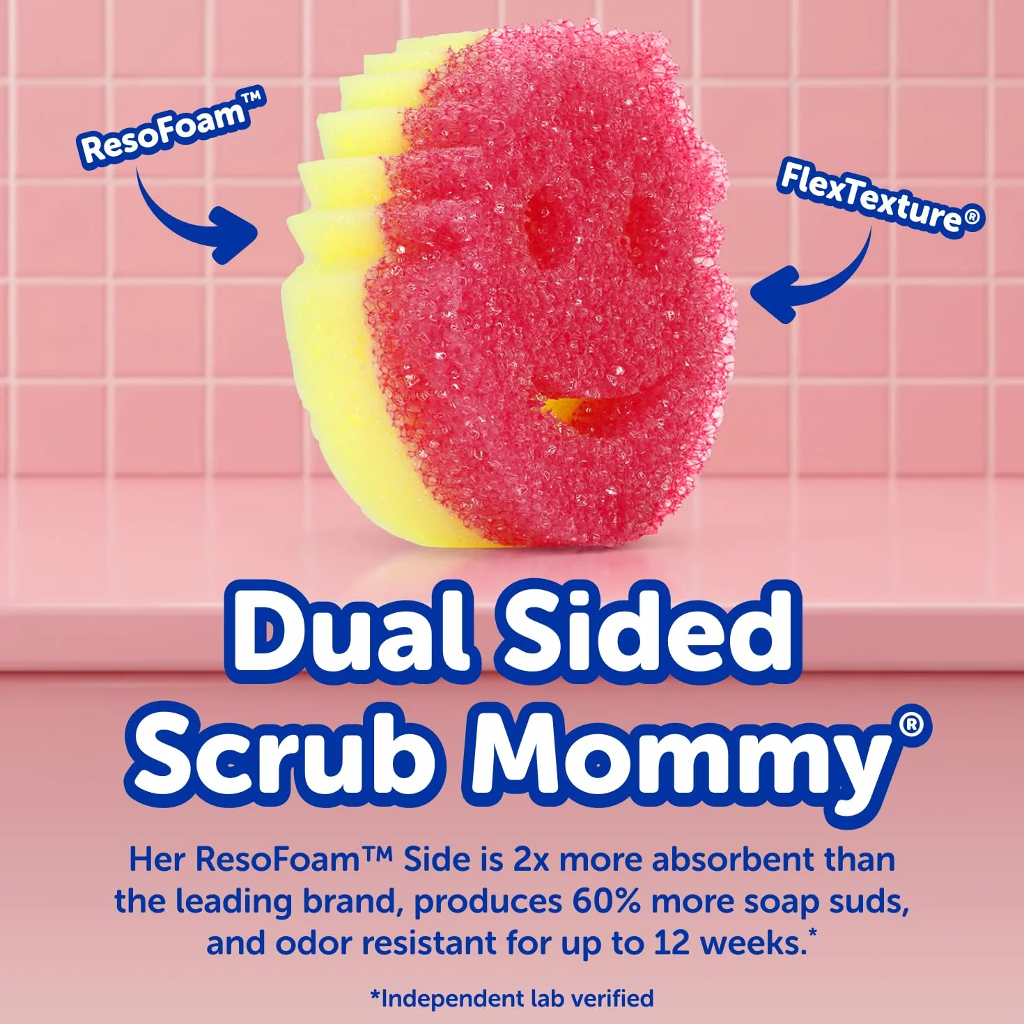 Scrub Daddy Gąbki Scrub Mommy gąbka do szorowania naczyń + gąbki do czyszczenia kuchni, łazienki i wielu powierzchni – dwustronne, dostępne wyłącznie online (3 szt.)