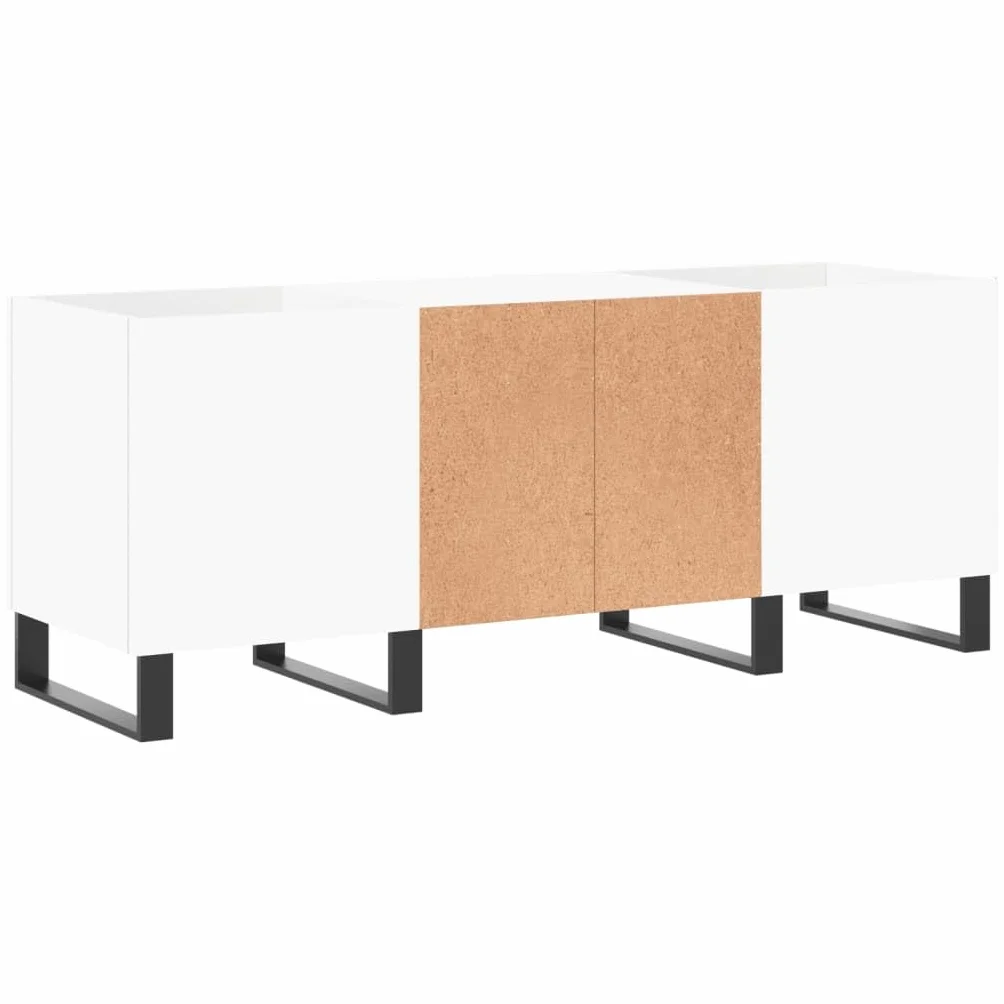 Biała szafka na płyty - 121 x 38 x 48 cm - Engineered Wood Rage na płyty winylowe i media - stylowy design do domu lub użytku - nowoczesna muzyka nizer