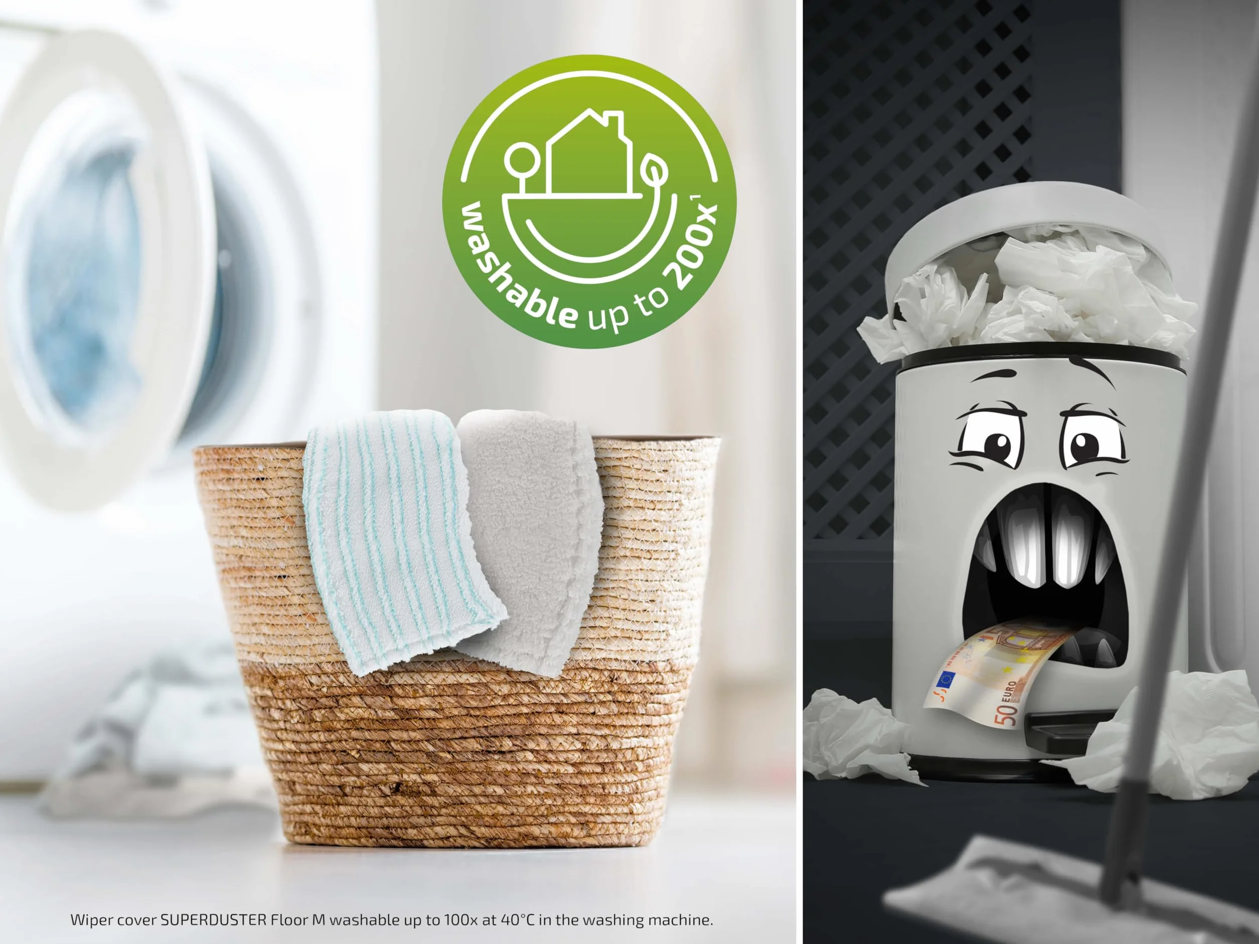 Leifheit Zestaw Clean Twist M Ergo (Micro Duo) + SUPERDUSTER M