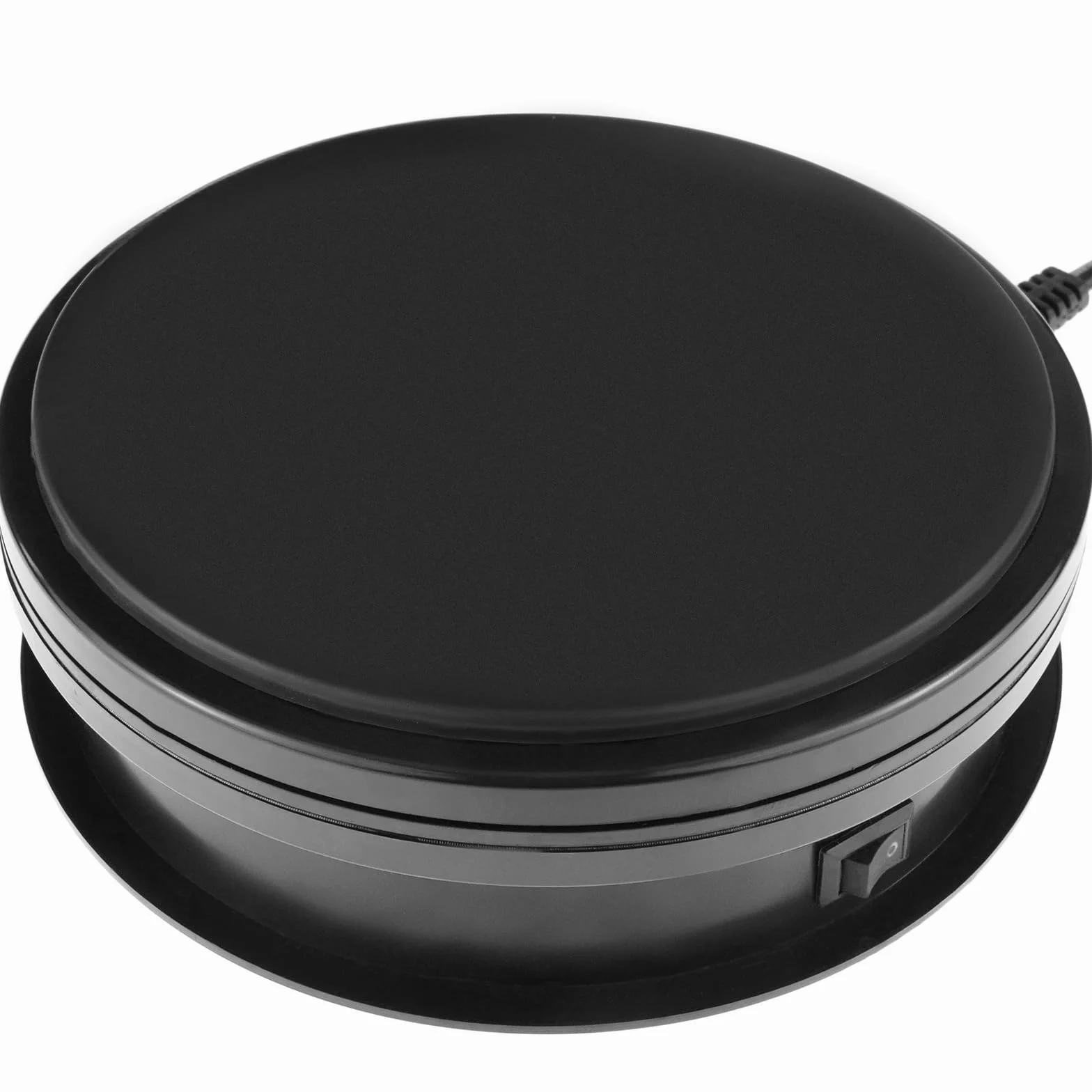 PrimeMatik Elektryczna obrotowa podstawa 15 cm Czarna