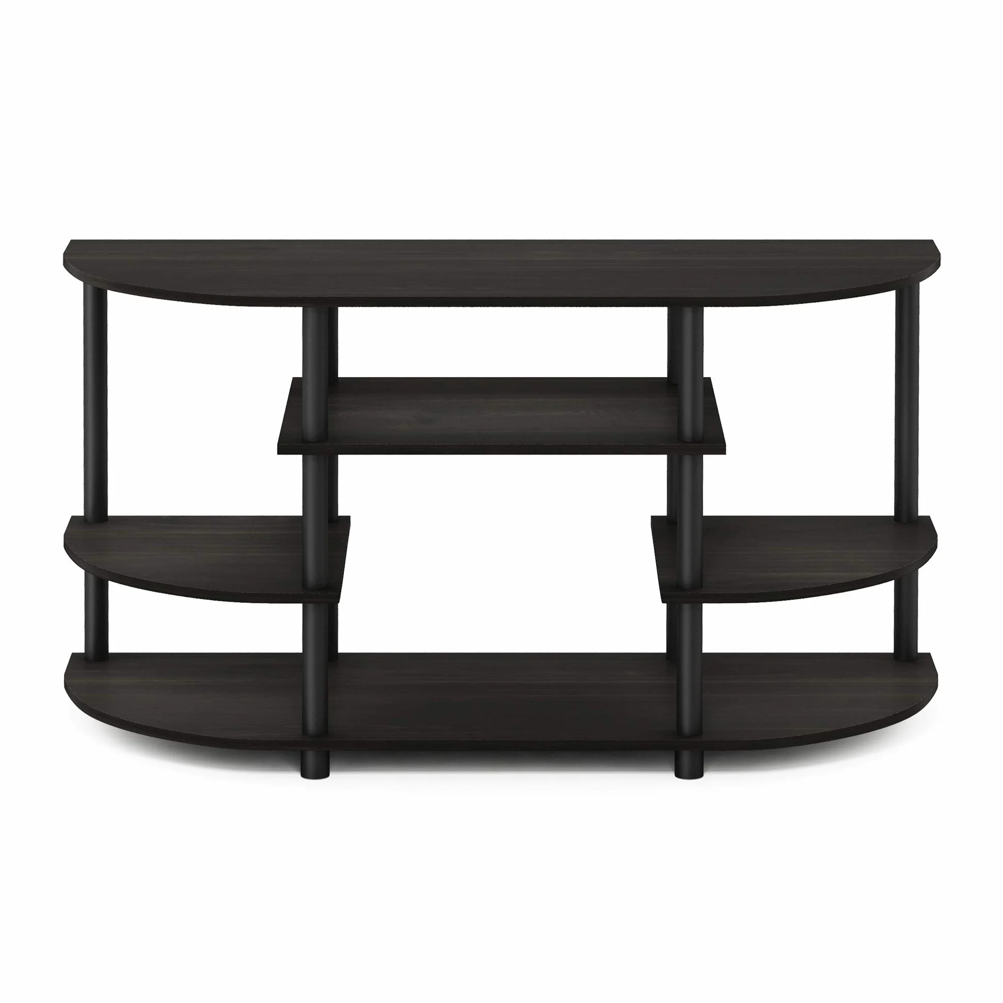 Furinno JAYA narożny stojak na telewizor, szafka pod telewizor, centrum rozrywki, espresso/czarny, 106,7 (szer.) x 57,4 (wys.) x 39,4 cm (gł.)