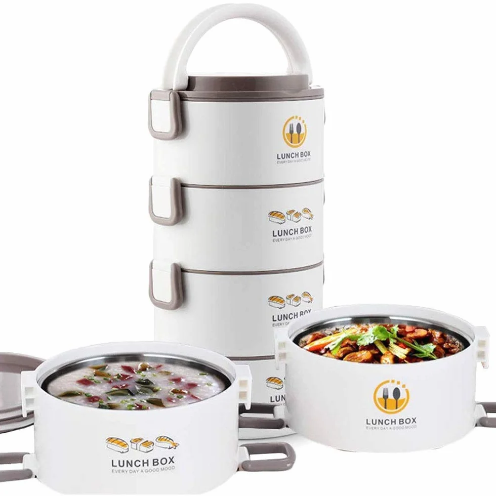 Pudełko bento do układania w stosy dla dzieci i dorosłych, izolowane LeakProof szkoła piknikowa biuro outdoorowe jedzenie przenośny pojemnik pojemnik na lunch ze stali nierdzewnej