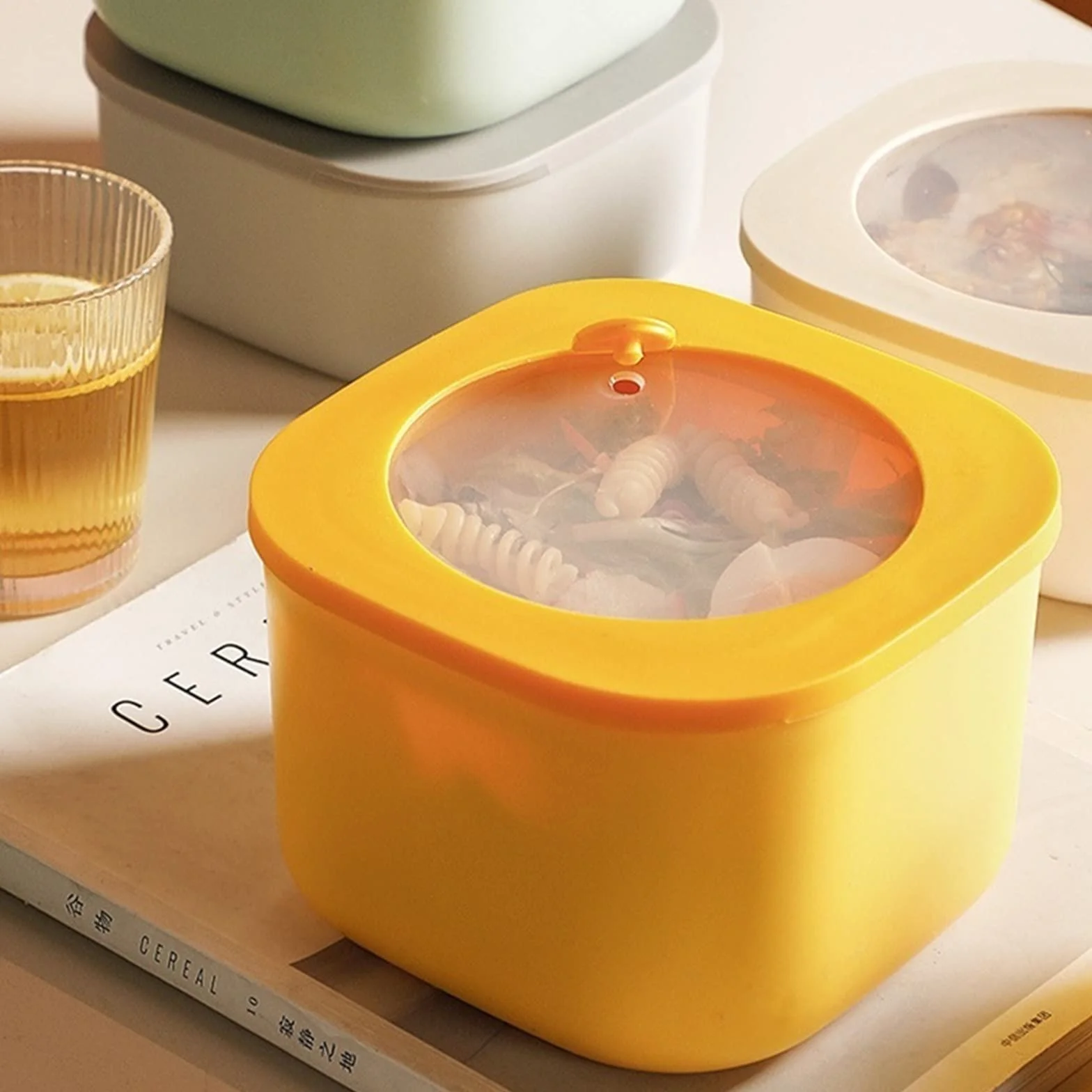 Pudełka Bento Praktyczne pudełko na drugie śniadanie Pudełko do przechowywania dla pracowników biurowych Studenci lunch świeżej żywności ，Pudełko na lunch(0.6L)