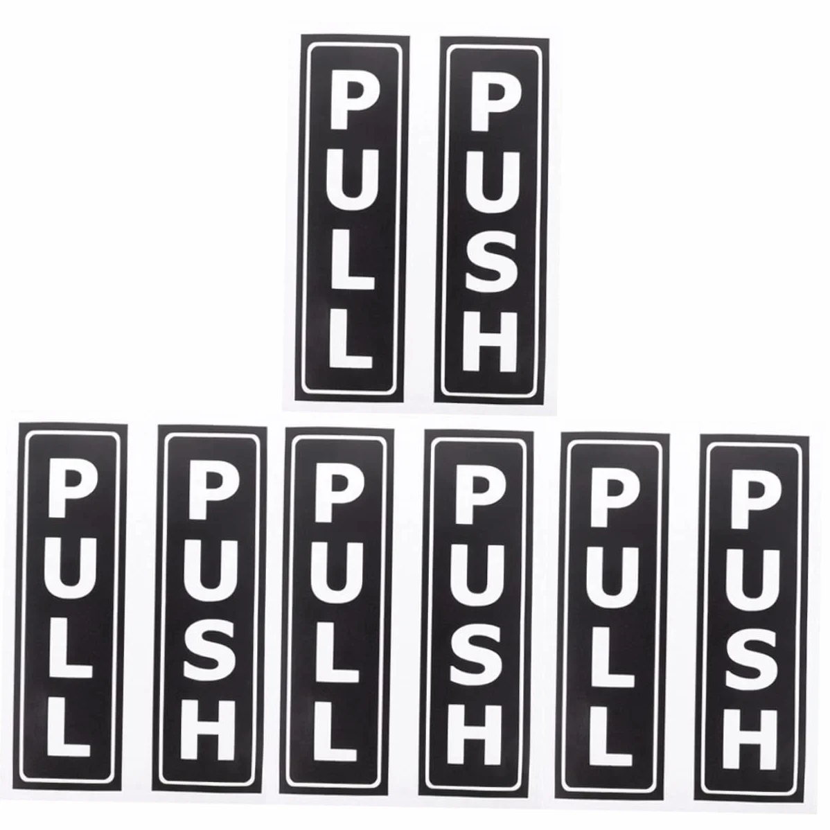 Naklejka Pull Push Drzwi Przesuwne 8 Sztuk Samoprzylepne Znaki Biuro