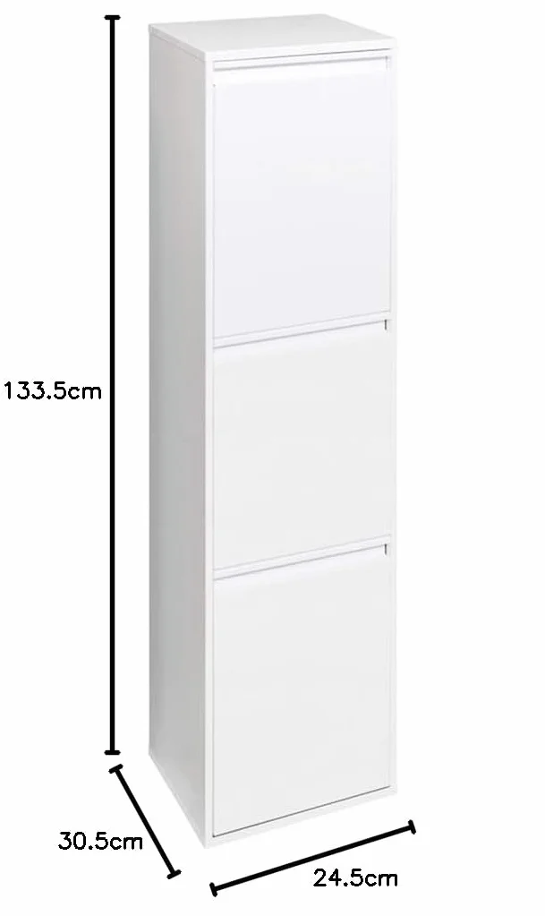 Arregui Basic Kosz na Śmieci, Biały, 3-komorowy