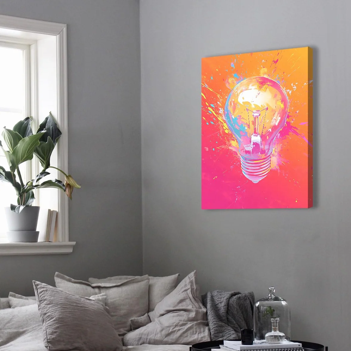 UIRINGART Abstrakcyjne płótno graffiti sztuka ścienna kolorowa farba rozpryskowa obraz ścienny nowoczesny kreatywny design obraz plakatowy do dekoracji salonu w domowym biurze 45 x 70 cm