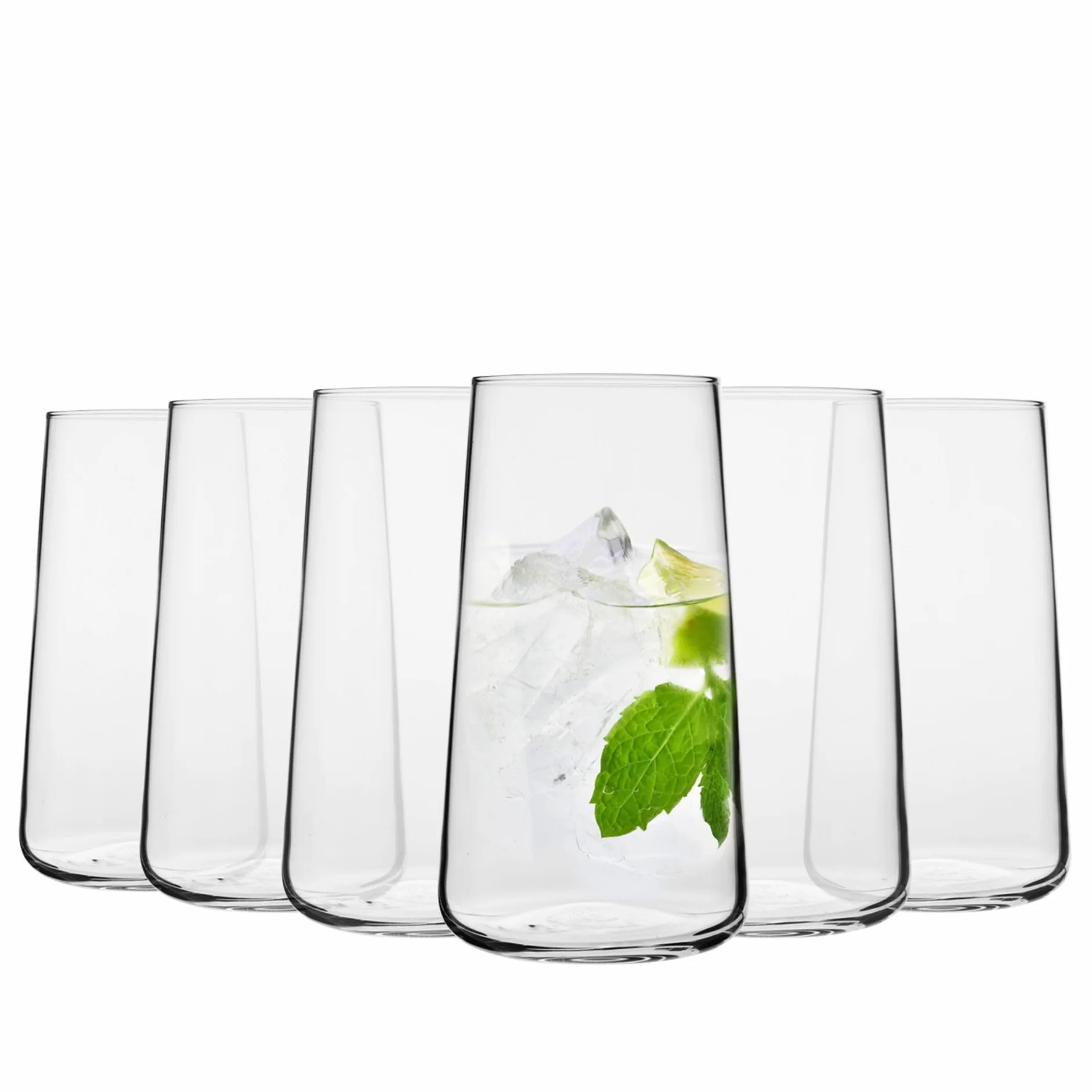 KROSNO Infinity Szklanki do Wody i Napojów 600 ml, Zestaw 6 szt – Wysokie, Nowoczesne, Szkło Kryształowe Bezołowiowe, Do Soku, Koktajli, Do Domu i Restauracji, Zmywarka