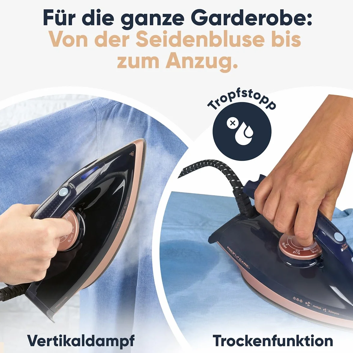 ProfiCare stacja do prasowania parowego | Stopa ceramiczna Superglide | stacja do prasowania 2400 W | Moc pary 150 g/min | Ciśnienie 4 bar | Prasowanie do 80 minut z rzędu | PC DBS 3127