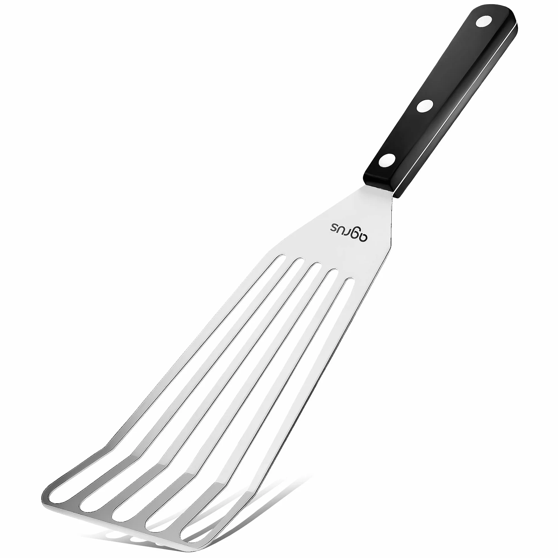 Łopatka do ryb ze stali nierdzewnej, duży rozmiar 33 cm, ostrze 23 cm, plastikowy uchwyt, szczelinowy elastyczny metal, szpatułka do obracania ryb