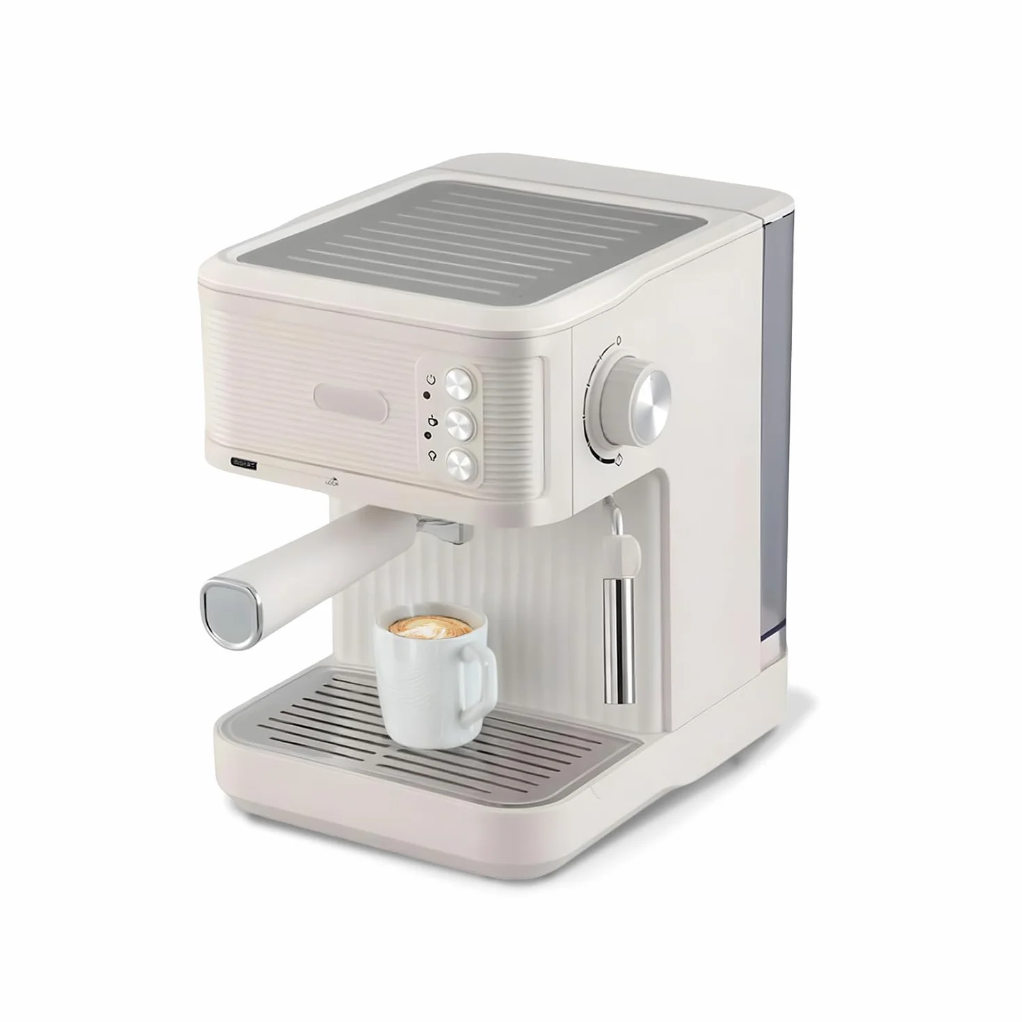 Avilia - Ekspres do kawy 850 W do intensywnego espresso z filtrem ze stali nierdzewnej, 2 l zbiornik i kompatybilność z kawą mieloną i kapsułkami, łatwa obsługa i kompaktowa biała konstrukcja