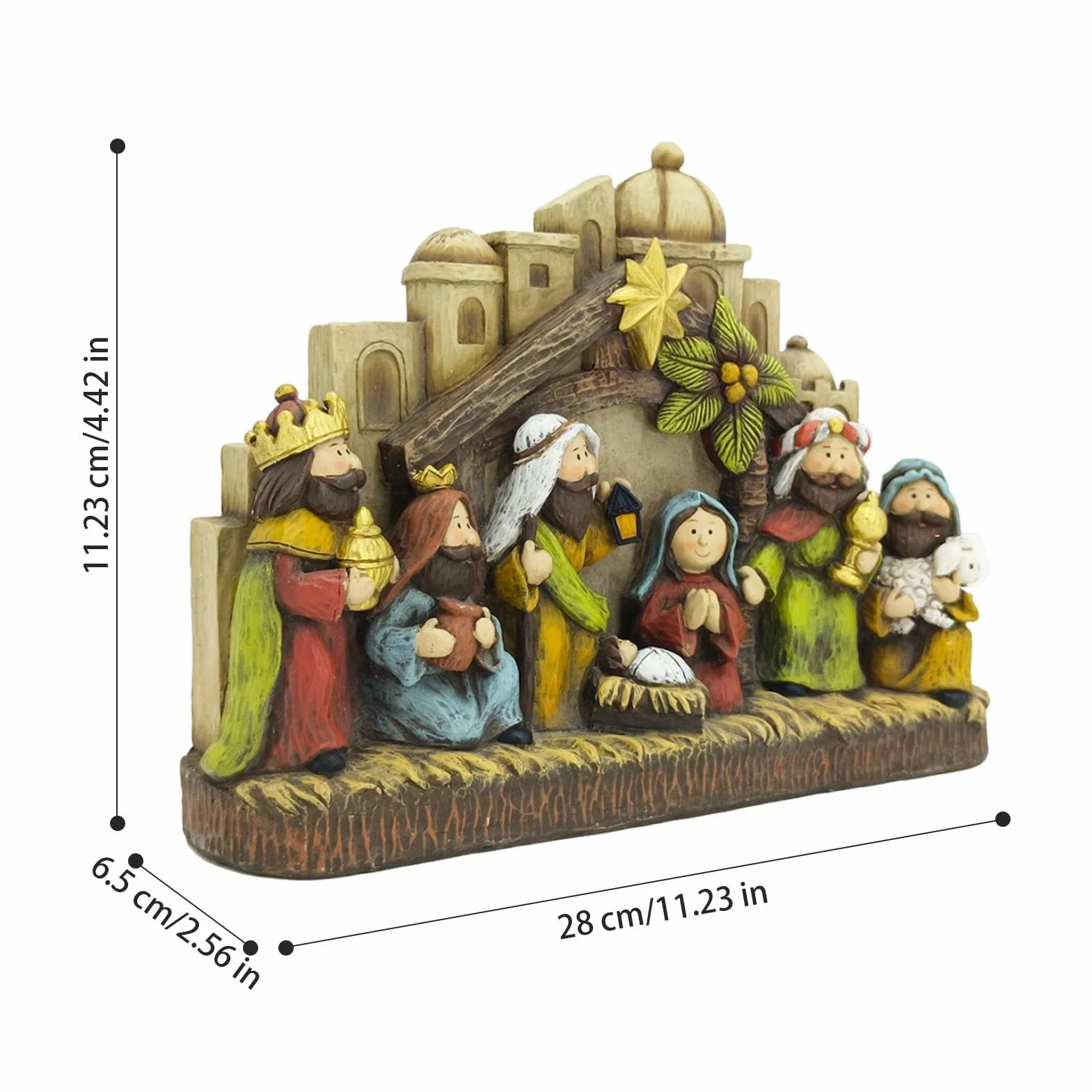 Figurki do szopki,figurki do szopki Klasyczne figurki z żywicy Dekoracja | Figurki do szopki Znakomity do szafki nocnej na biurko