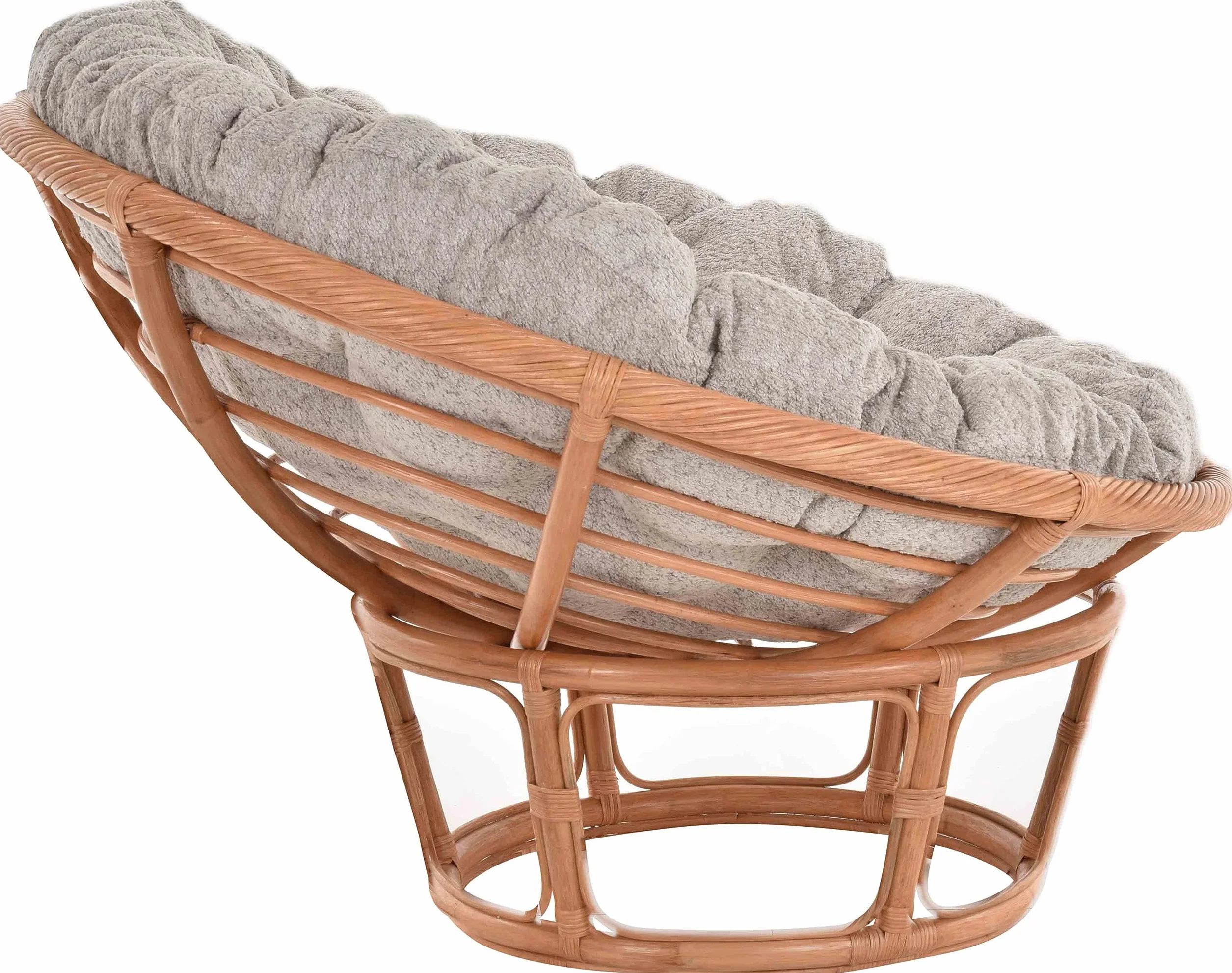 Papasan fotel XXL z poduszką Relax Papasan fotel naturalny Rattan fotel leżakowy (Ø120cm, terakota)
