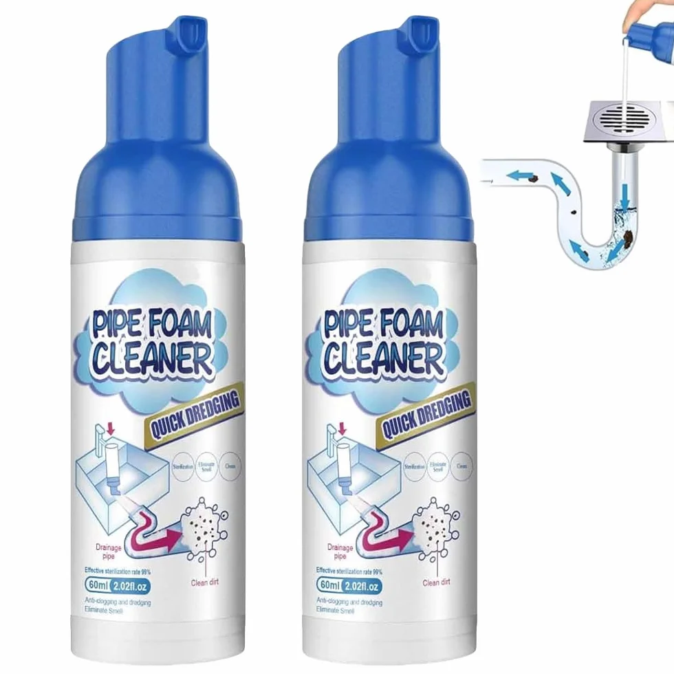 2Pcs Yugou Drain Cleaner,Foam Drain Cleaner For Bathroom Sink,Powerful Sink And Drain Cleaner Foam,Clog Remover For Kitchen Drain,Sinks,Tubs