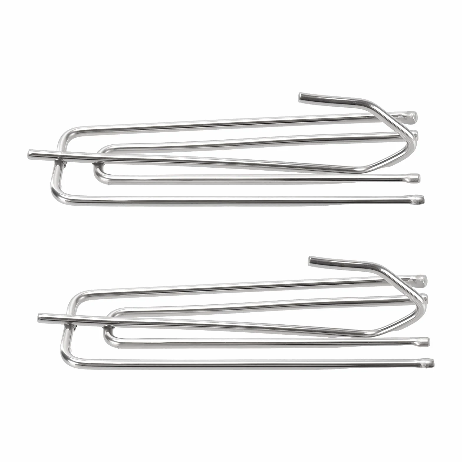 SINJEUN 150 sztuk hakowych do zawieszania zasłon ze stali nierdzewnej, metalowe haki do zasłon, 75 x 30 mm, srebrne klipsy do fałdowanych zasłon, do zawieszania zasłon i kółek do toru zasłonowego