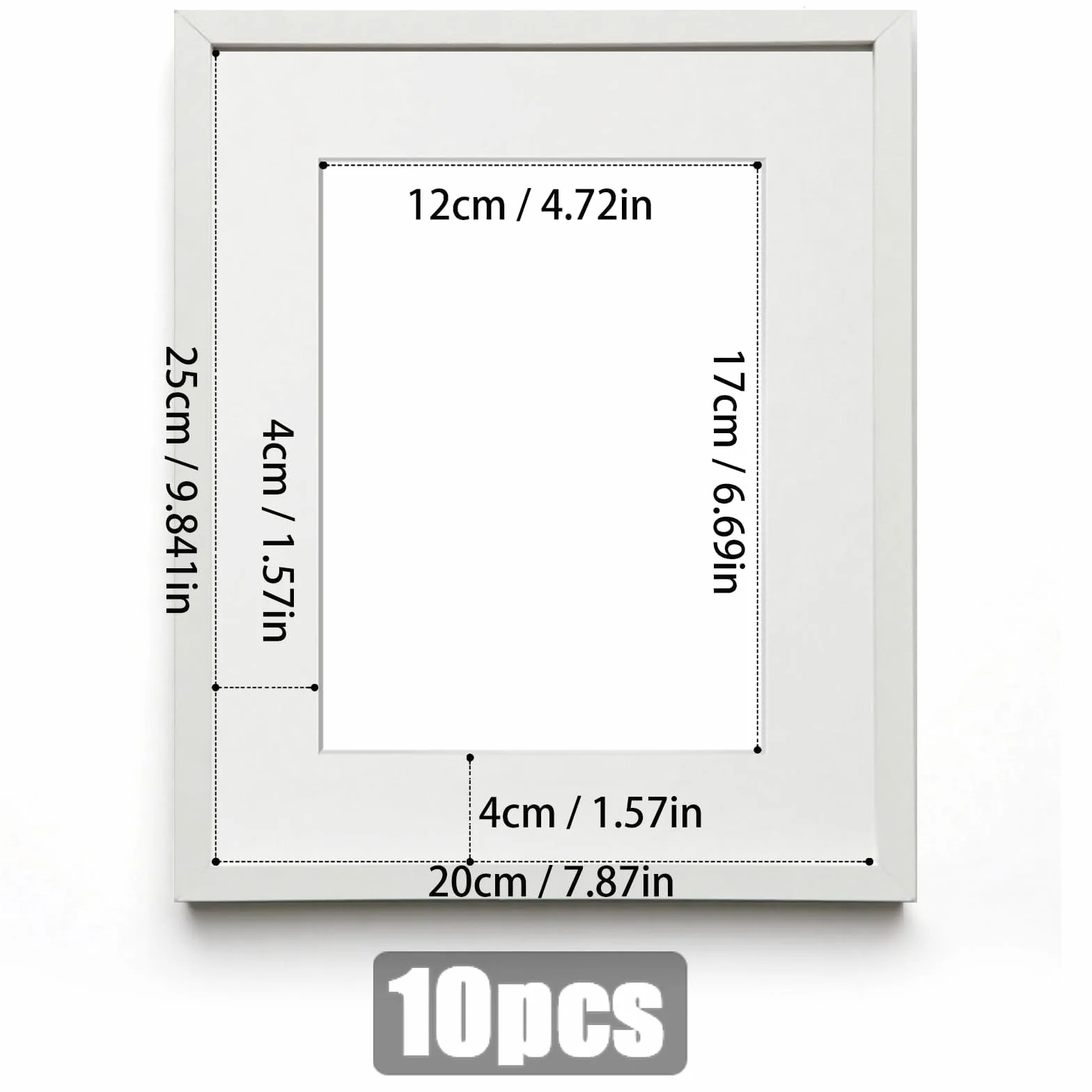 10 sztuk kartonów passe-partout 20 x 25 cm, wymiary zewnętrzne do zdjęć, obrazów, druków artystycznych