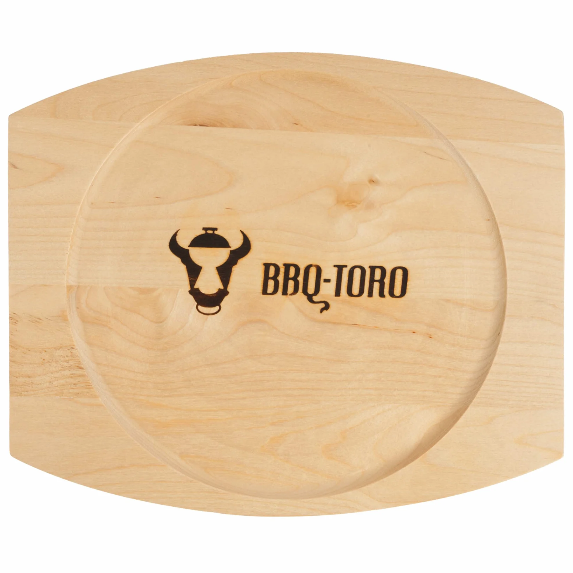 BBQ-Toro żeliwna patelnia serwująca z drewnianą podstawą (1 sztuka) | Ø 22 cm - okrągła | już wypalona - wstępnie wypalona | patelnia grillowa z odpinanym uchwytem | patelnia żeliwna, patelnia do