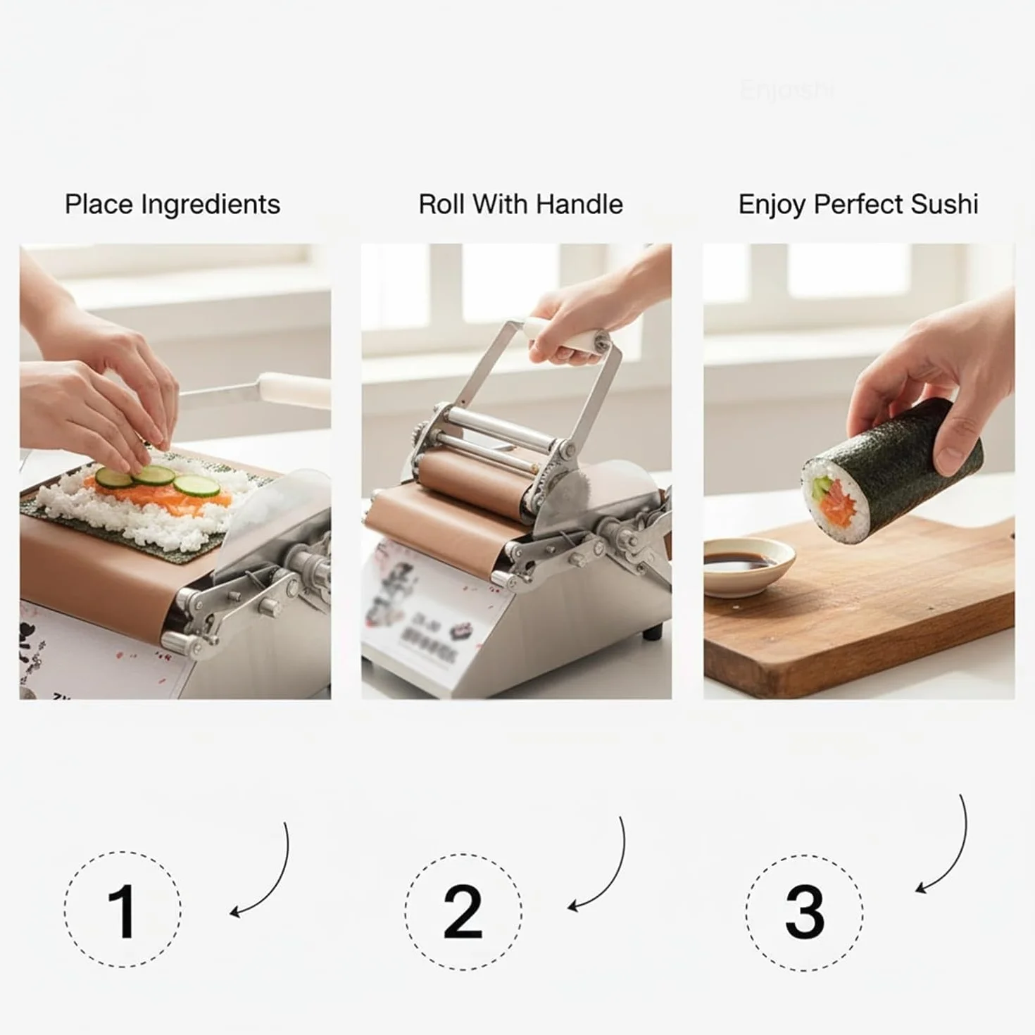 Maszyna do zwijania sushi, nieprzywierająca stal nierdzewna, łatwy do czyszczenia, ręczny ekspres do sushi do kuchni, restauracji, bufetu, idealny do domowych bułek sushi