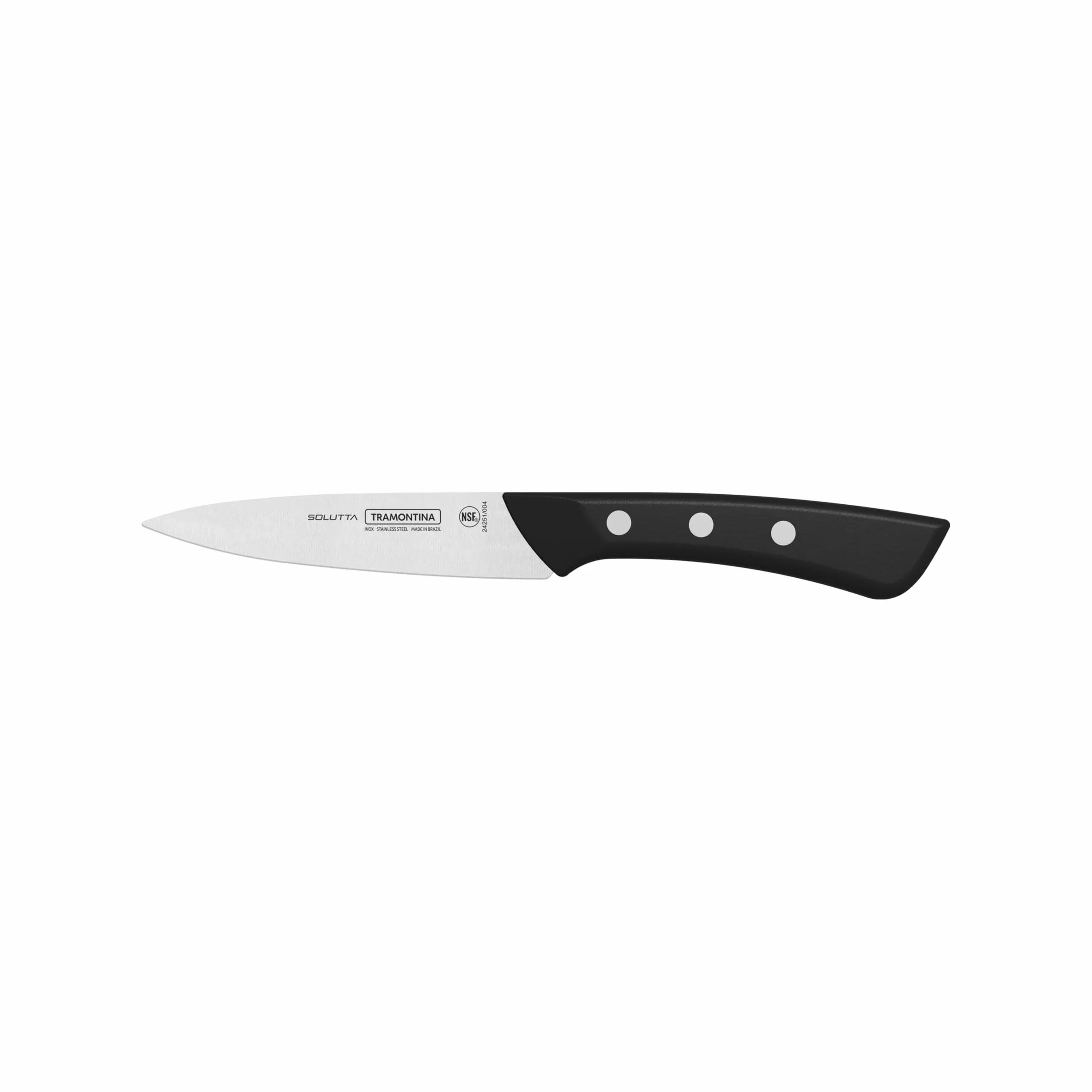 Tramontina Solutta nóż kuchenny 10 cm, nóż kuchenny ze stali nierdzewnej, nóż uniwersalny, ergonomiczny uchwyt, certyfikat NSF, nadaje się do mycia w zmywarce, precyzyjny i ostry